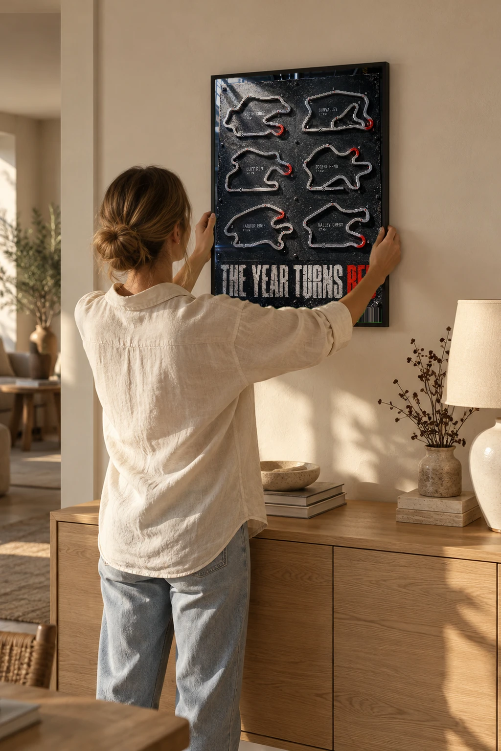 "The Year Turns Red" Premium Wooden Framed Poster