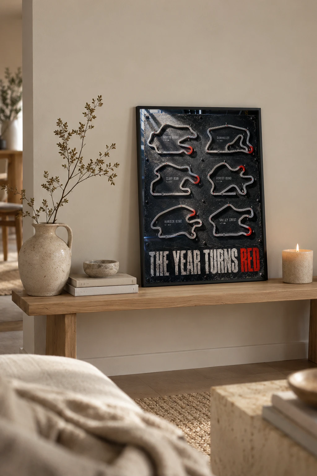 "The Year Turns Red" Premium Wooden Framed Poster