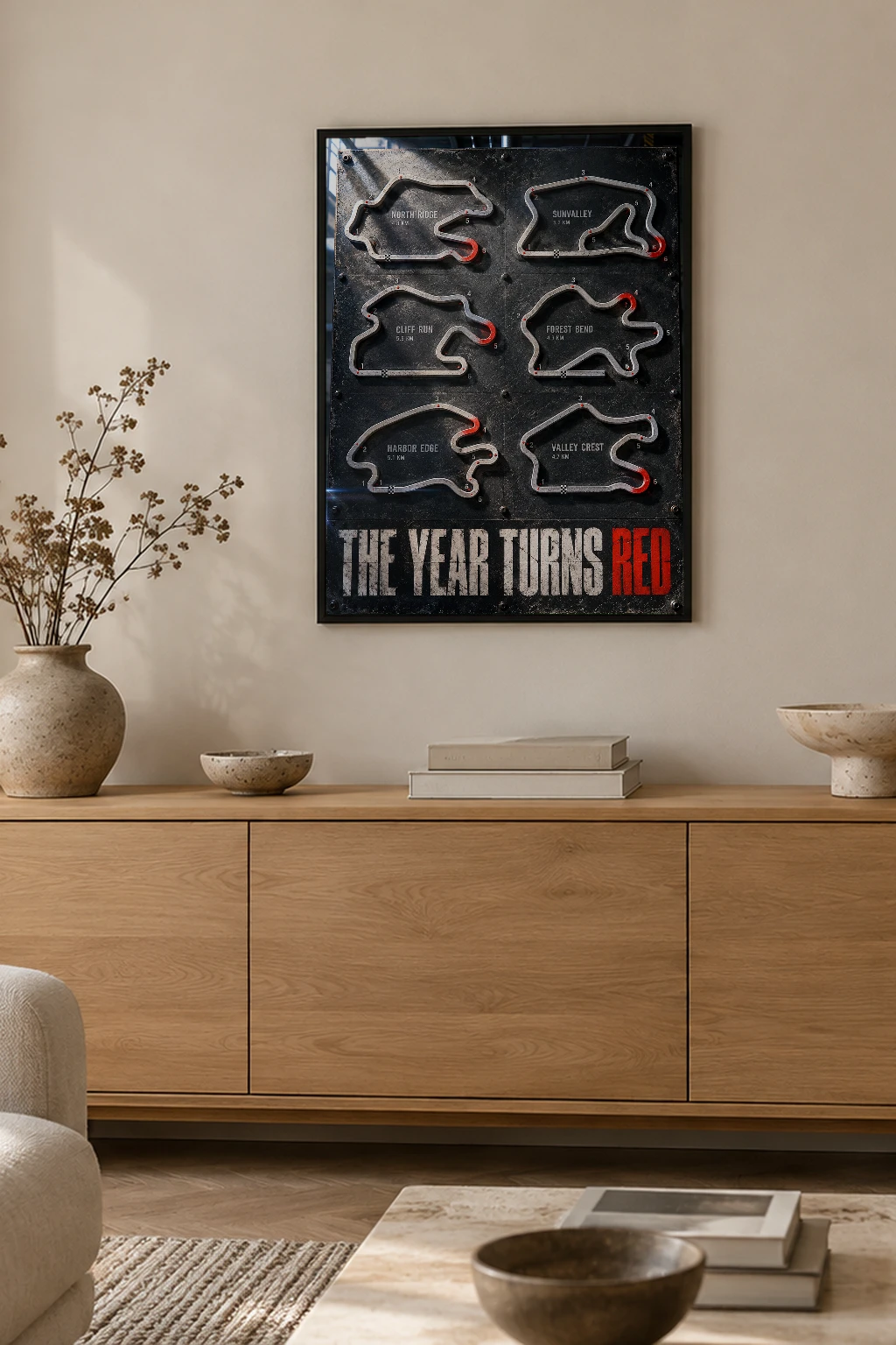 "The Year Turns Red" Premium Wooden Framed Poster