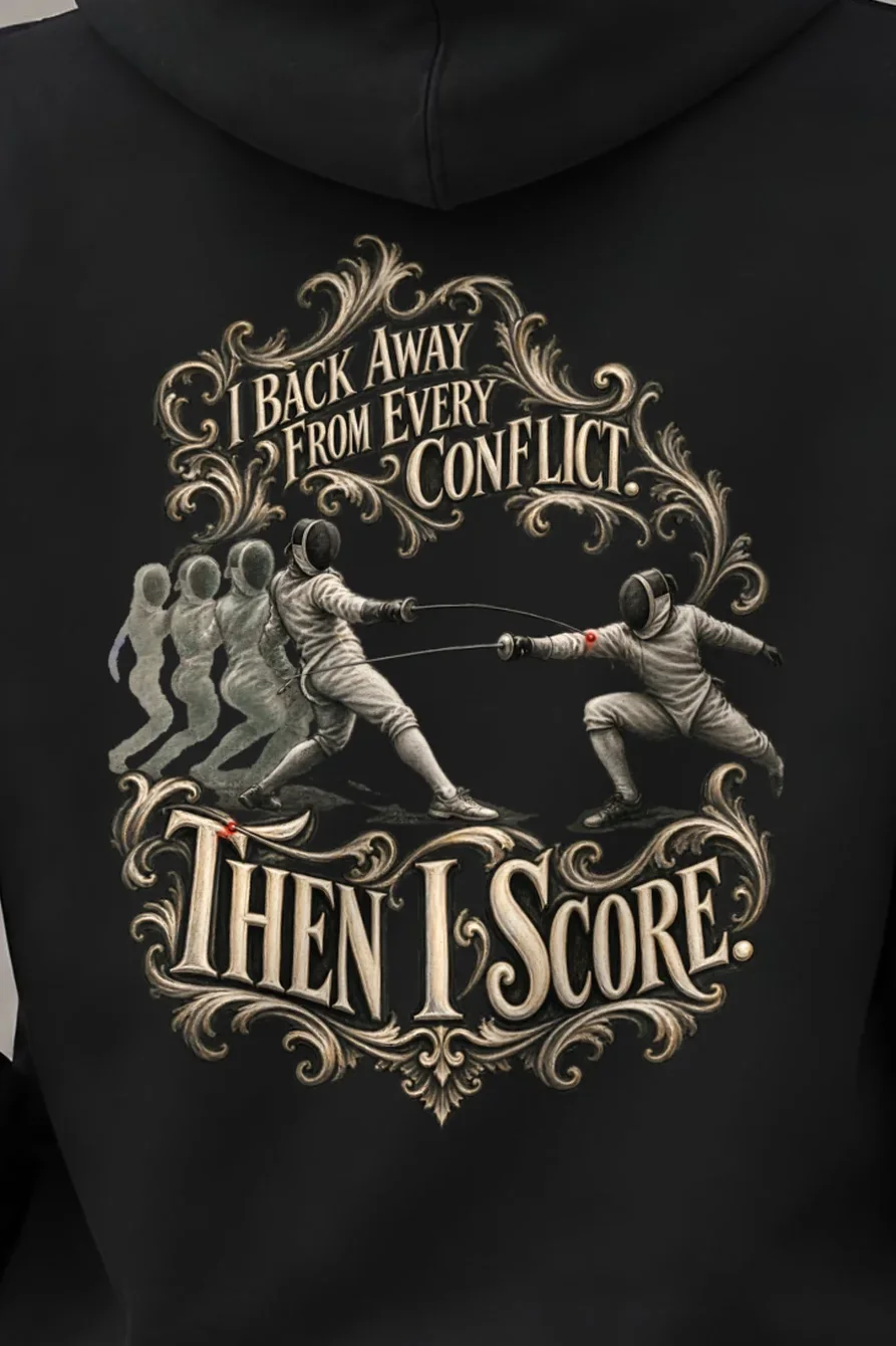 "Then I Score" Heavy Blend Unisex Pullover Hoodie - the graphic up close