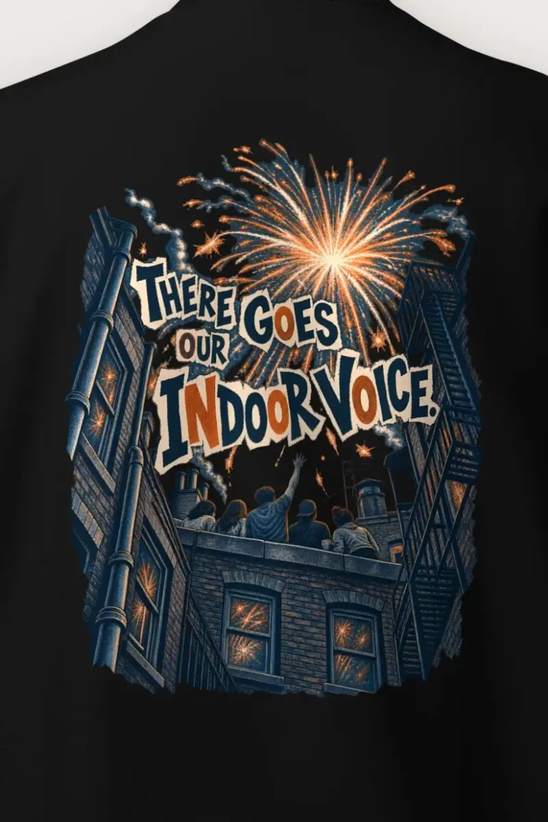 "There Goes Our Indoor Voice" Heavy Blend Unisex Crewneck Sweatshirt - the graphic up close