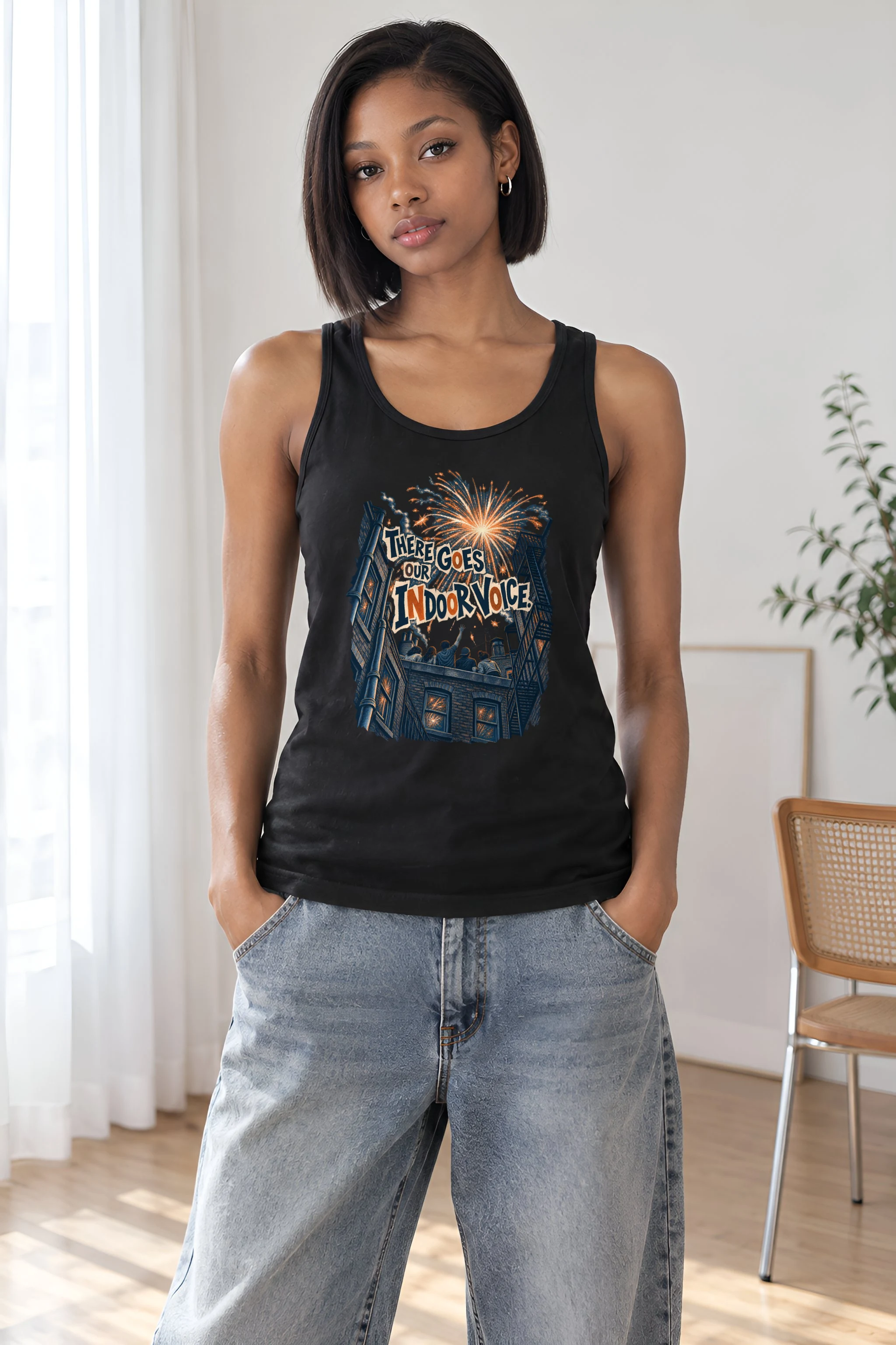 "There Goes Our Indoor Voice" Unisex Jersey Tank