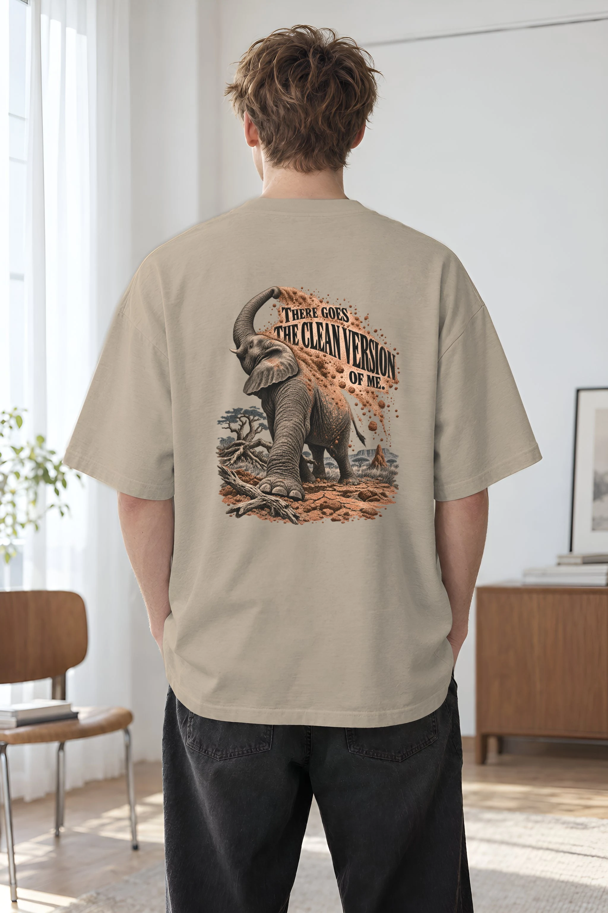 "There Goes The Clean Version" Men's Oversized Heavyweight Crewneck T-Shirt