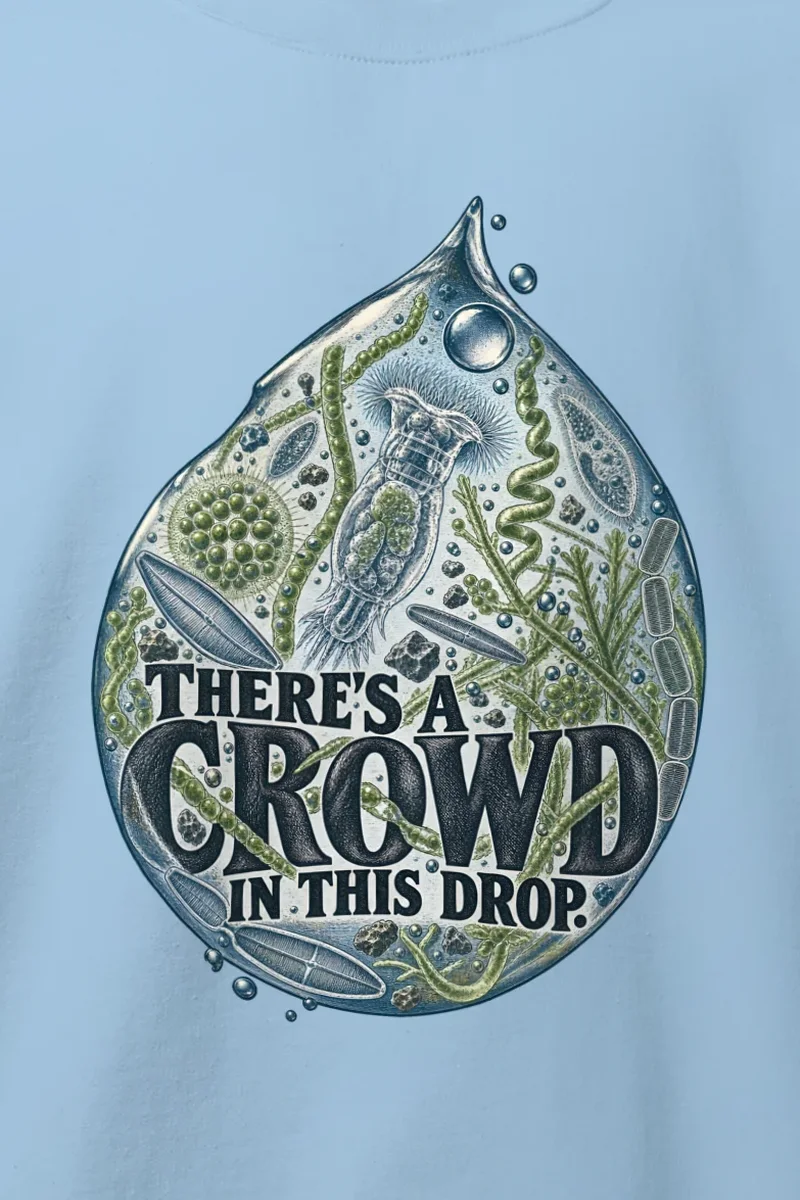 "There’s a Crowd in This Drop" Heavy Blend Unisex Crewneck Sweatshirt - the graphic up close