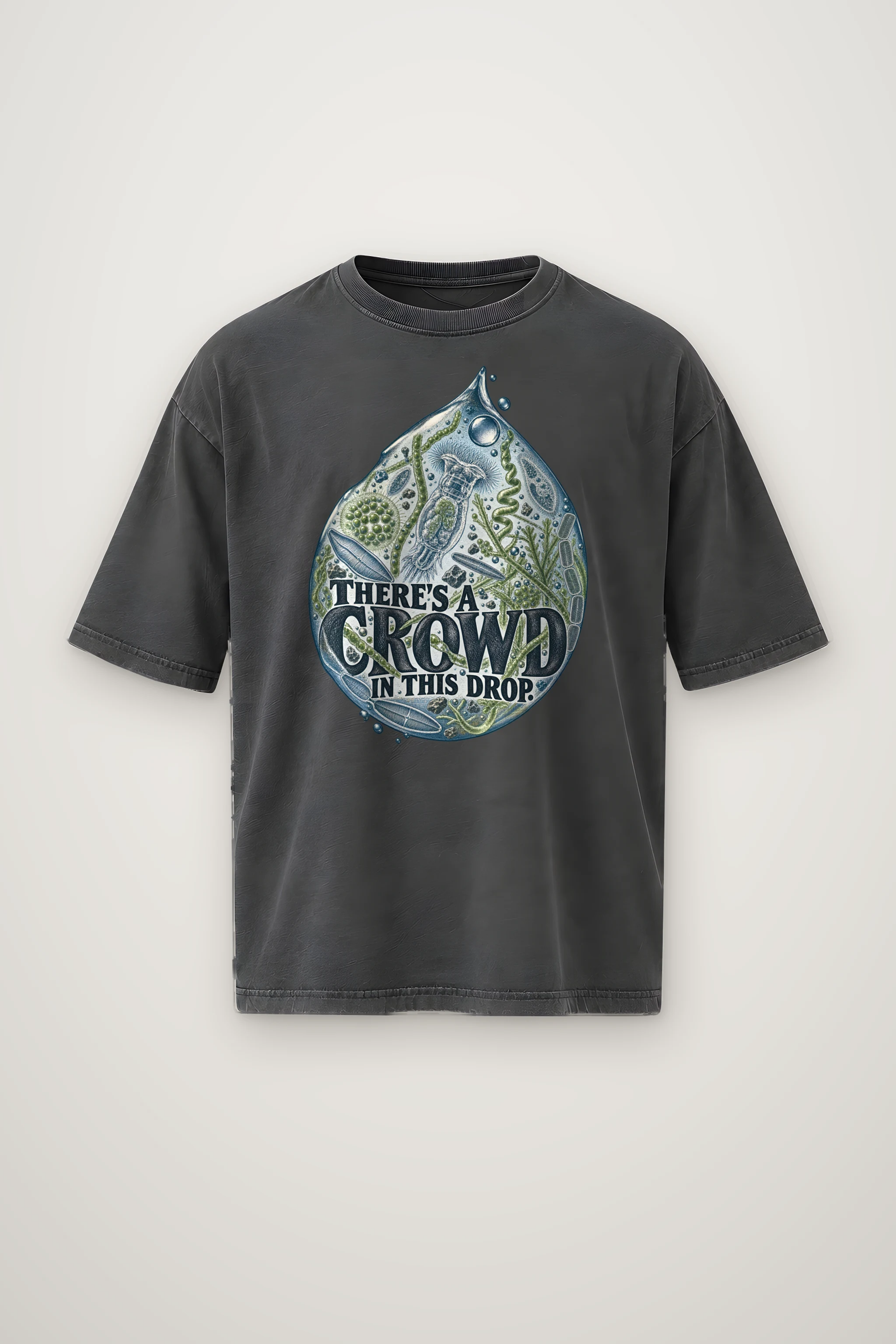 "There's a Crowd in This Drop" Men's Oversized Heavyweight Crewneck T-Shirt