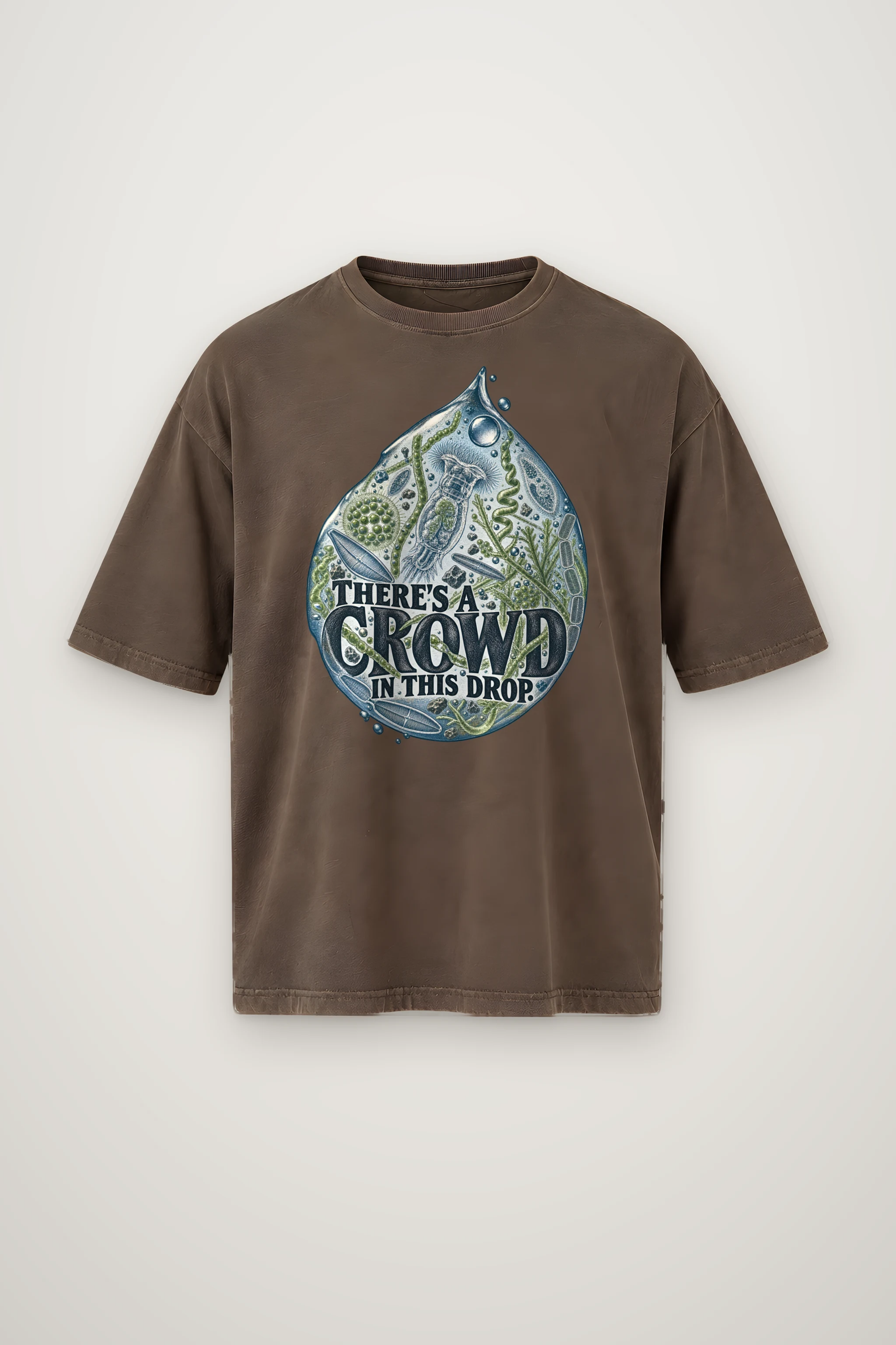 "There's a Crowd in This Drop" Men's Oversized Heavyweight Crewneck T-Shirt