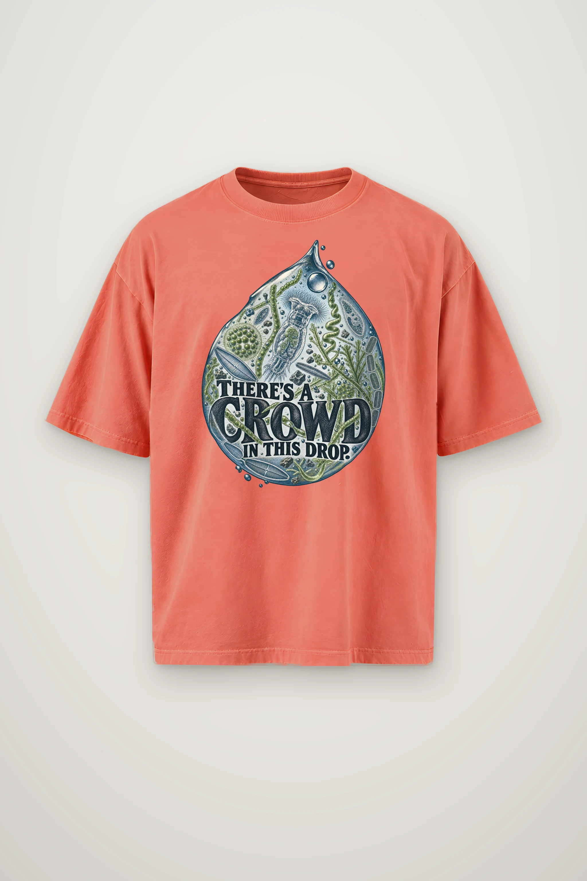 "There's a Crowd in This Drop" Men's Oversized Heavyweight Crewneck T-Shirt