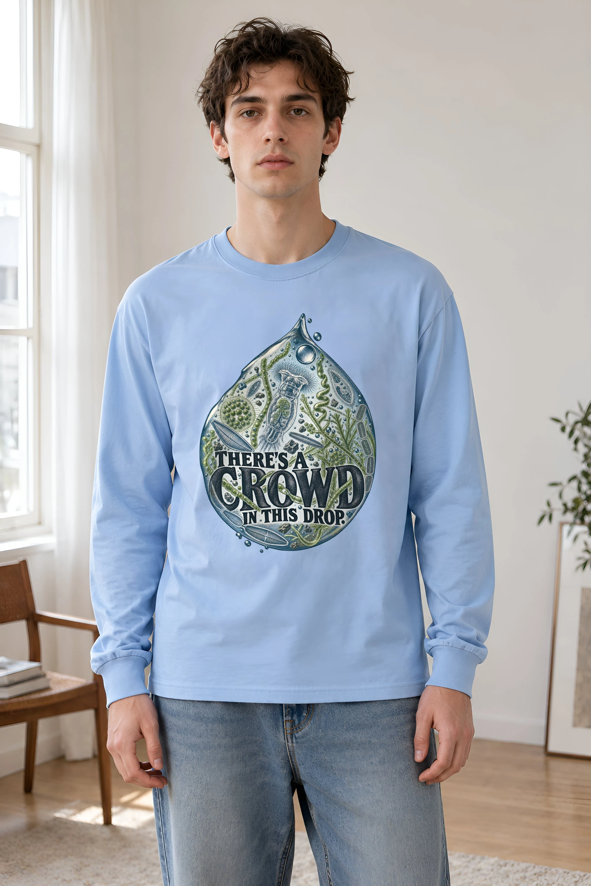 "There's a Crowd in This Drop" Unisex Longsleeve T-shirt