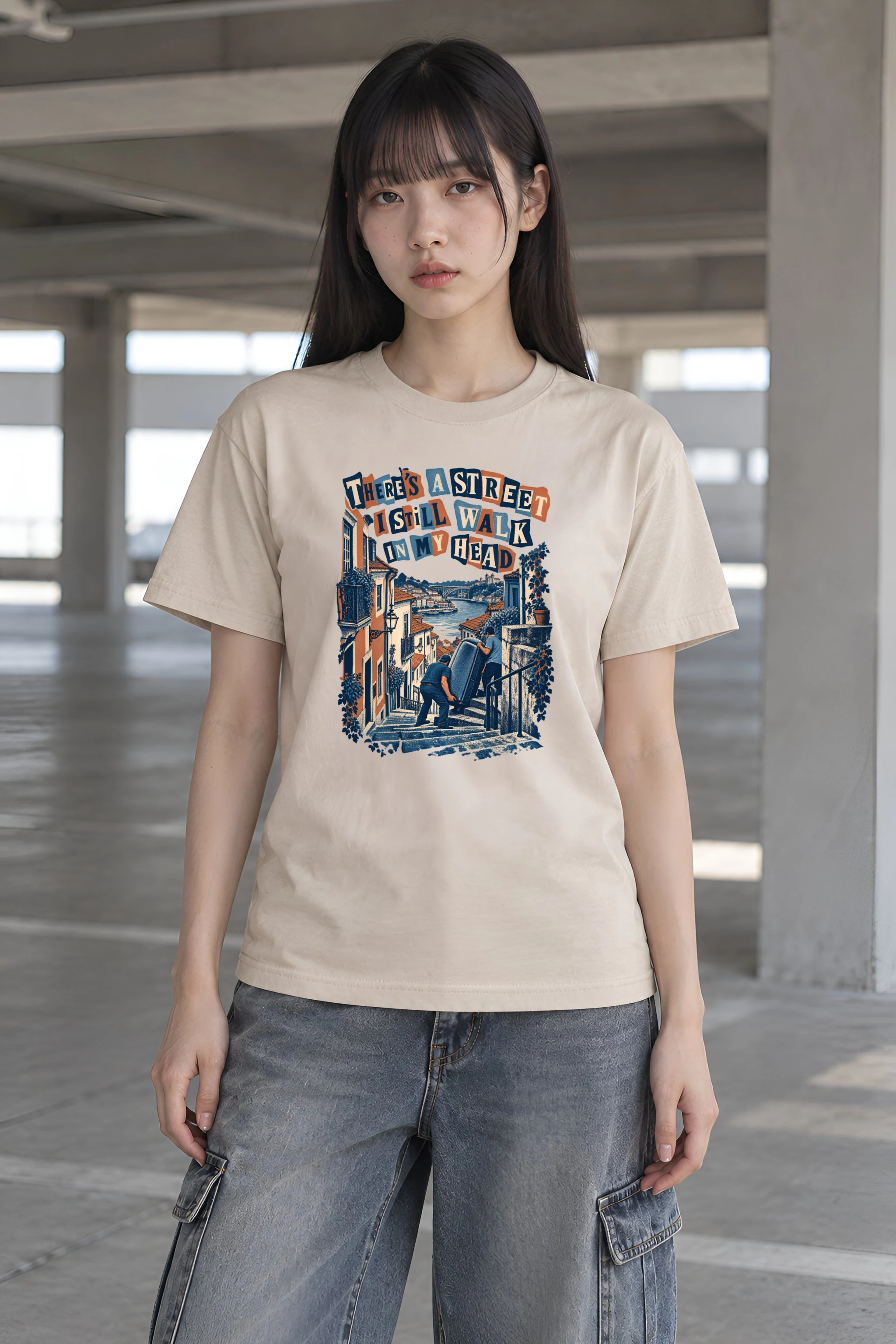 "There’s a Street I Still Walk in My Head" Heavyweight Unisex Crewneck T-shirt