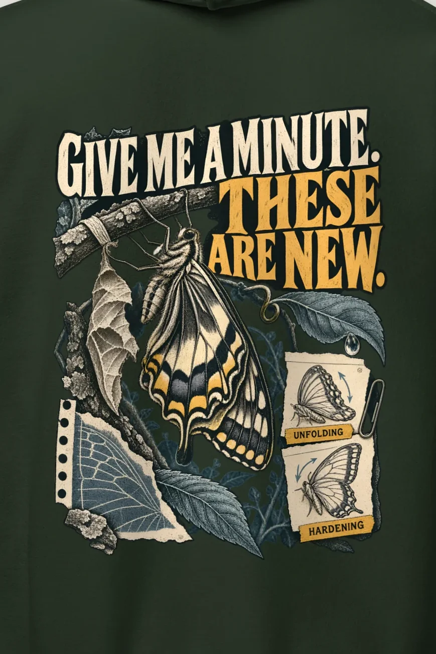 "These Are New" Heavy Blend Unisex Pullover Hoodie - the graphic up close