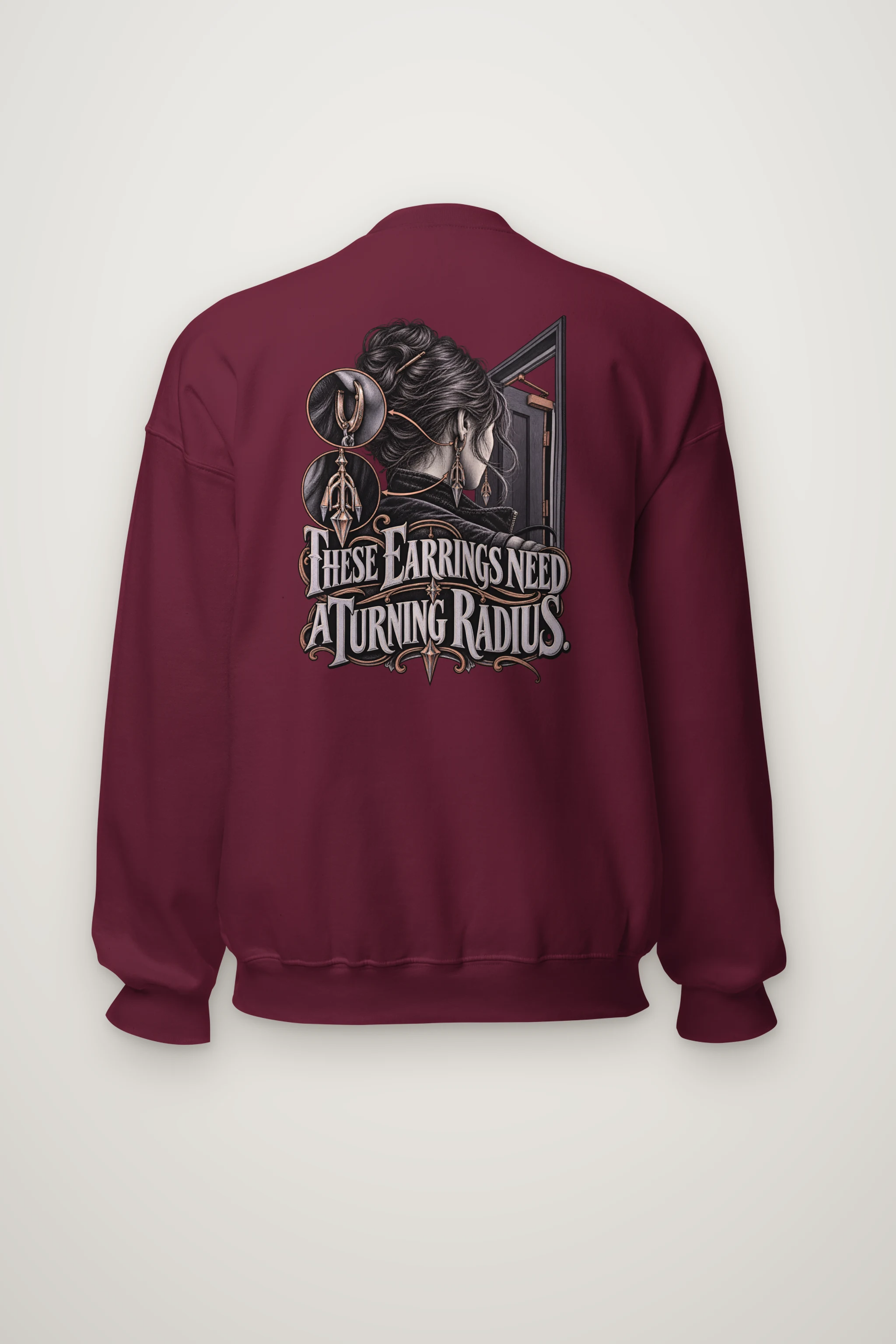 "These Earrings Need A Turning Radius" Heavy Blend Unisex Crewneck Sweatshirt
