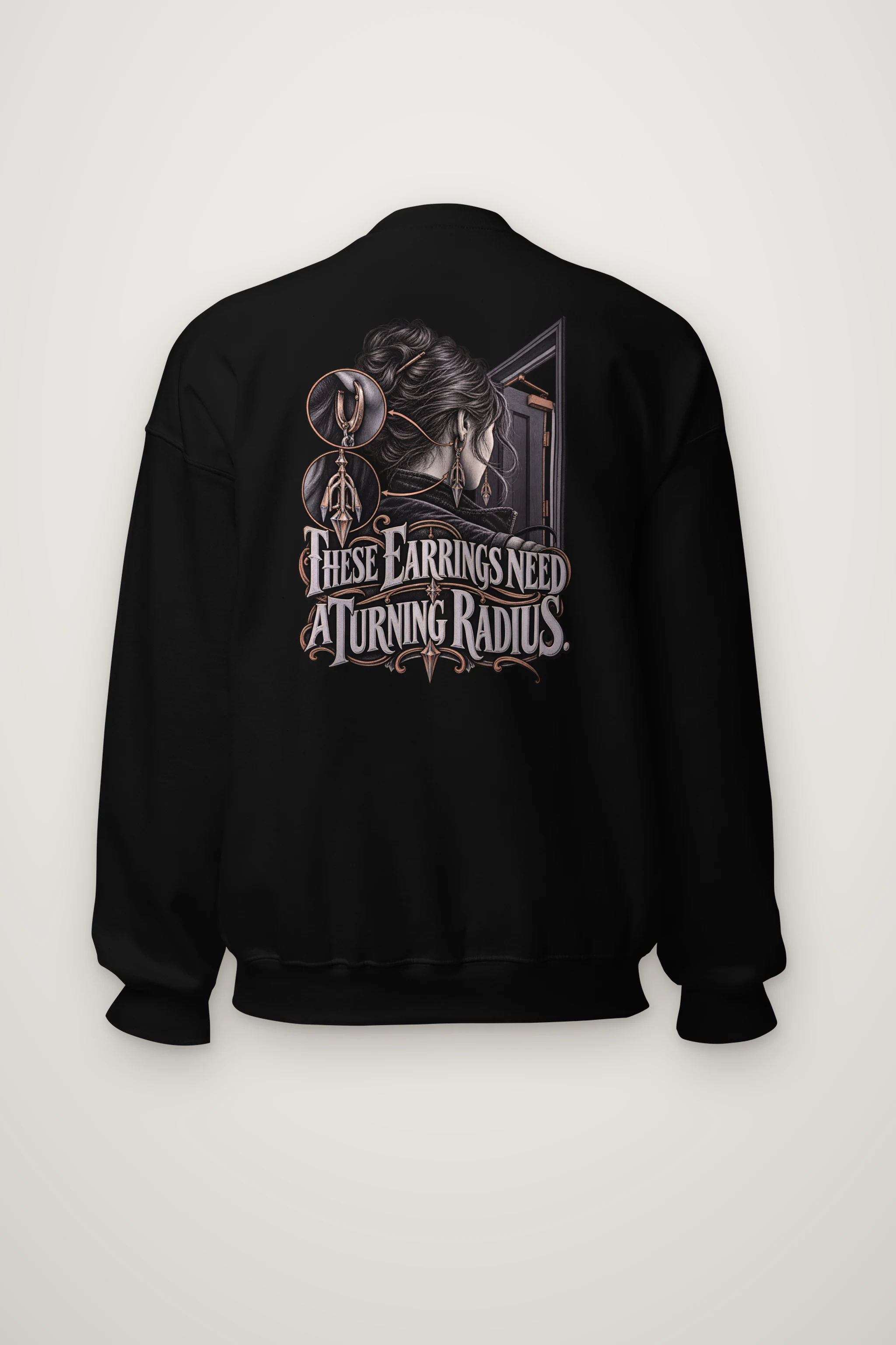 "These Earrings Need A Turning Radius" Heavy Blend Unisex Crewneck Sweatshirt