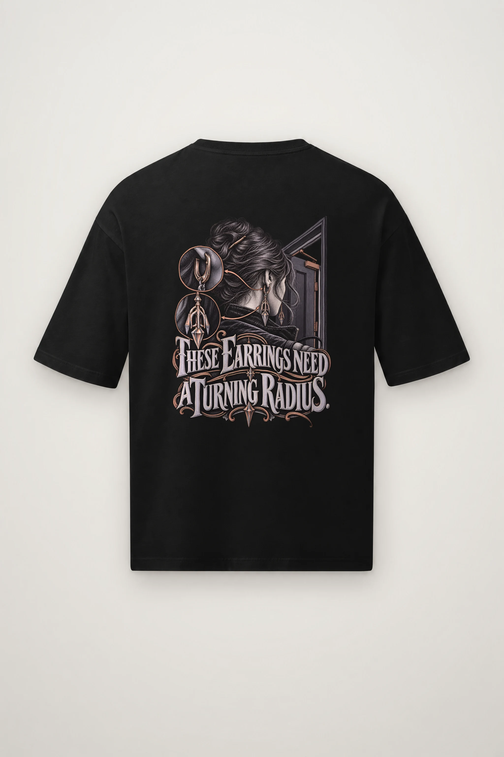 "These Earrings Need A Turning Radius" Men's Oversized Heavyweight Crewneck T-Shirt