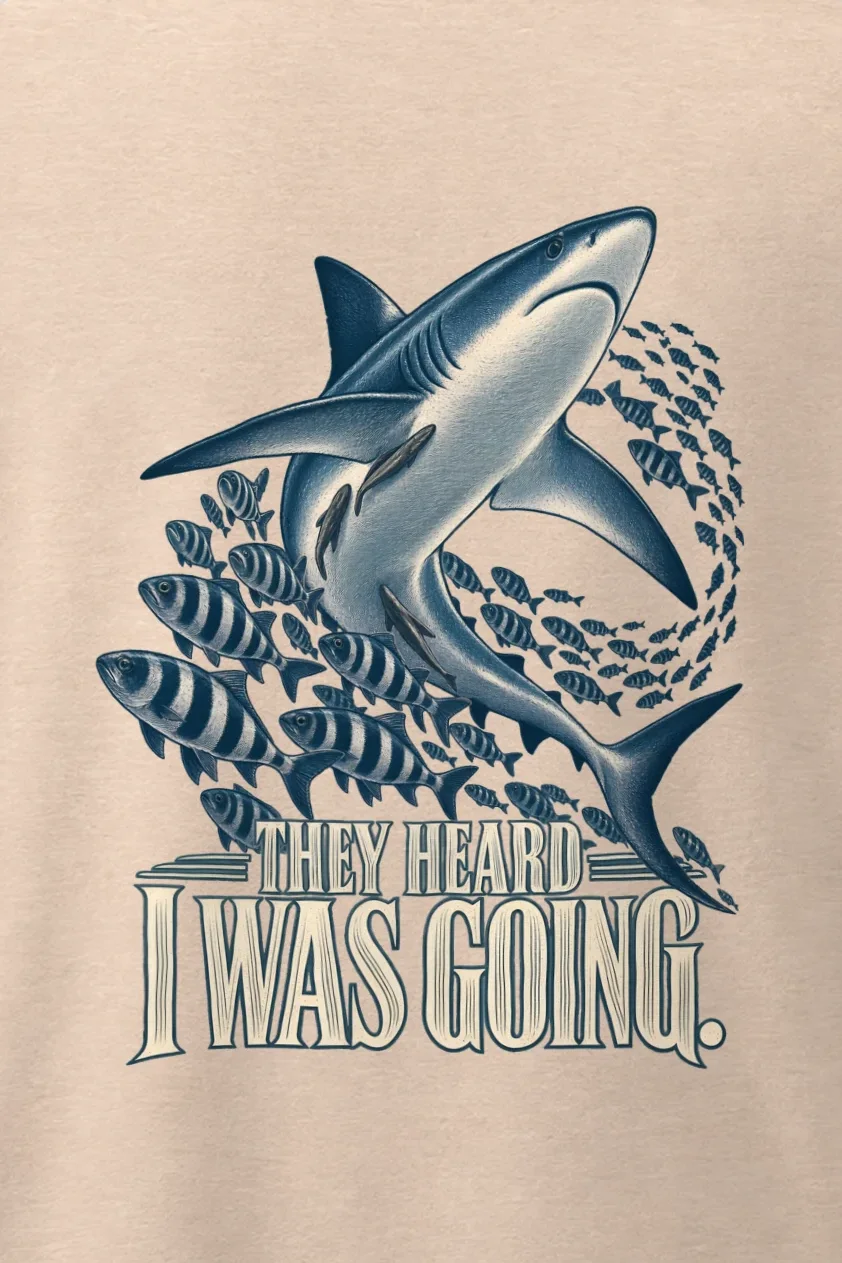 "They Heard I Was Going" Men’s Oversized Heavyweight Crewneck T-Shirt - the graphic up close
