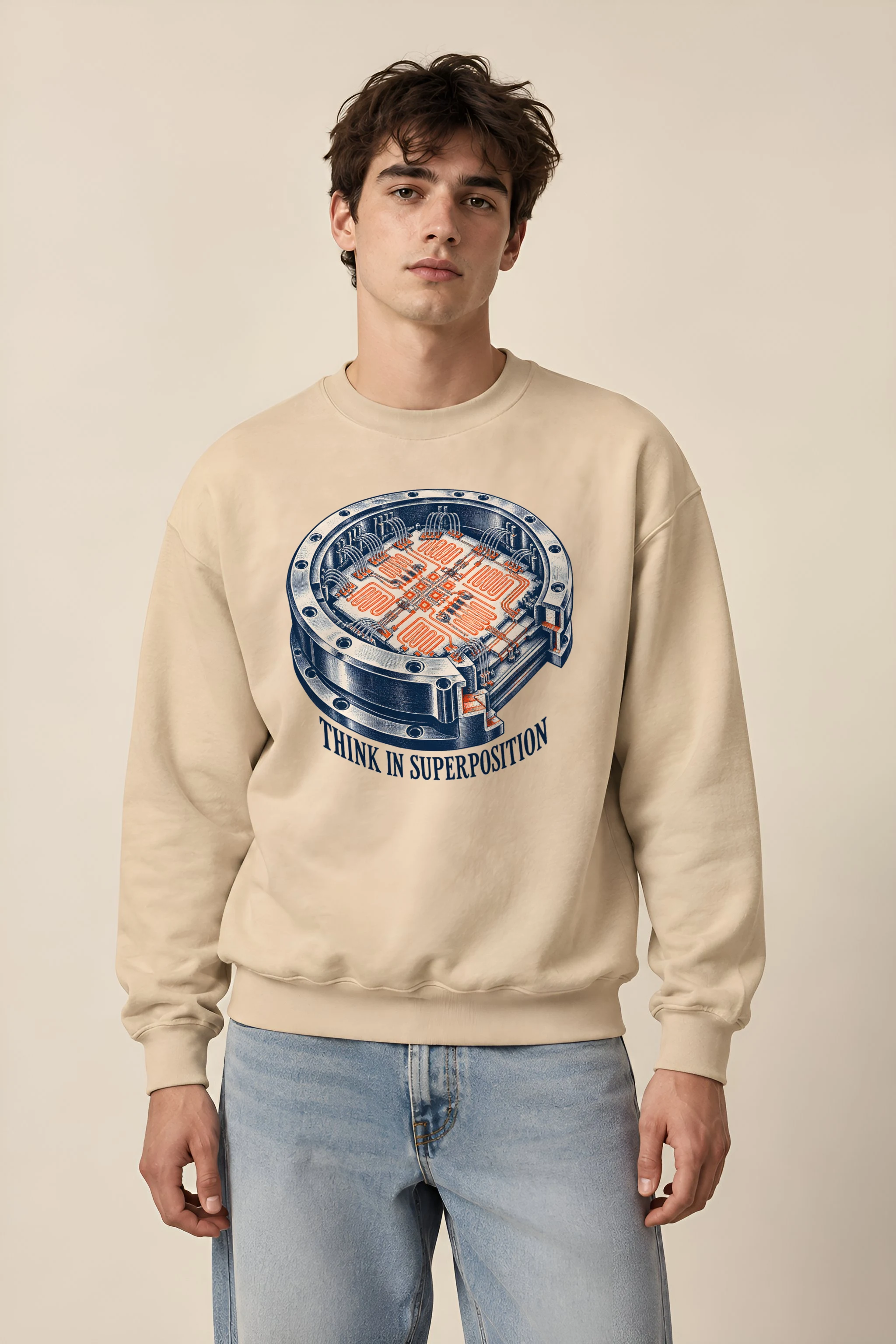 "Think in Superposition" Heavy Blend Unisex Crewneck Sweatshirt