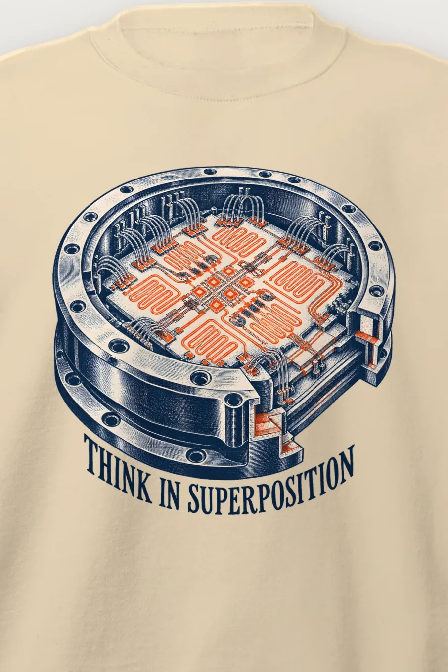 "Think in Superposition" Heavy Blend Unisex Crewneck Sweatshirt - the graphic up close