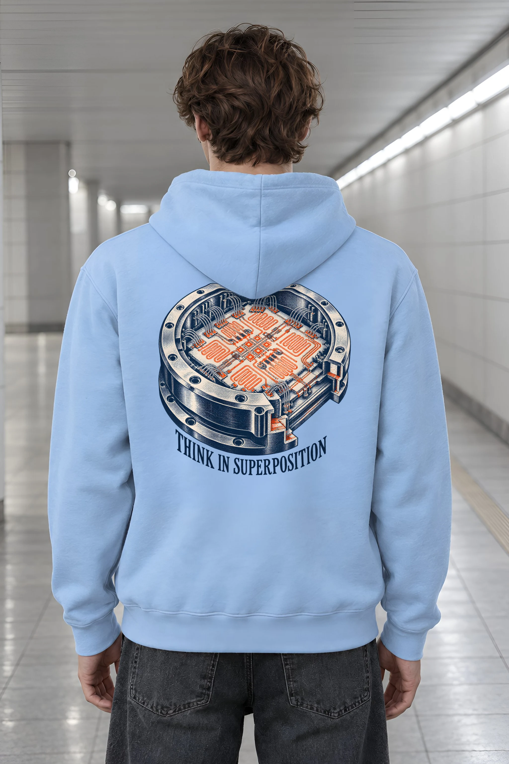 "Think in Superposition" Heavy Blend Unisex Pullover Hoodie