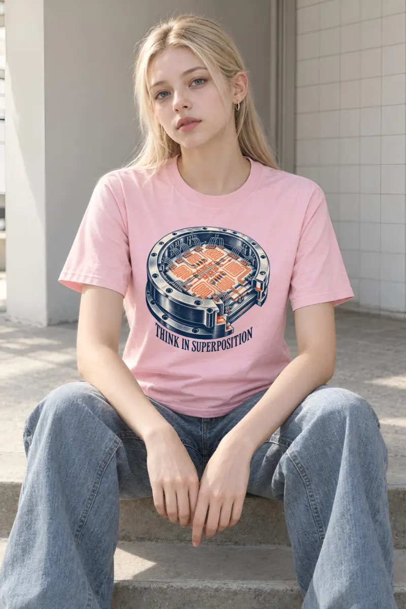 "Think in Superposition" Heavyweight Unisex Crewneck T-shirt