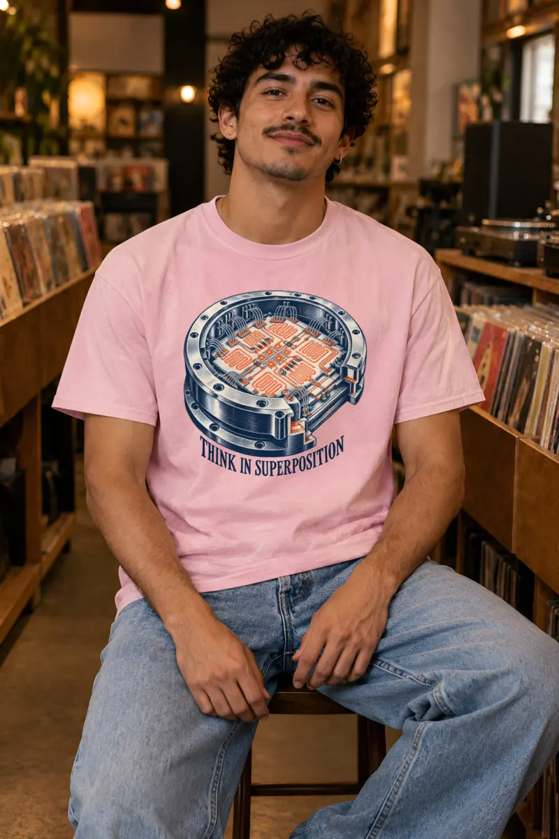 "Think in Superposition" Heavyweight Unisex Crewneck T-shirt