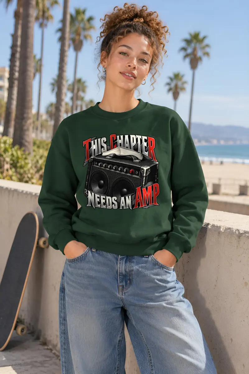 "This Chapter Needs an Amp" Heavy Blend Unisex Crewneck Sweatshirt