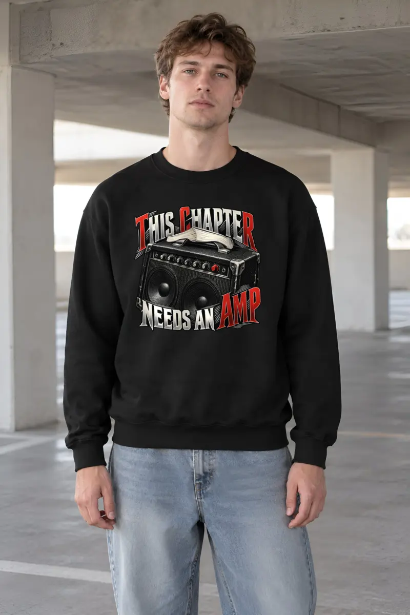 "This Chapter Needs an Amp" Heavy Blend Unisex Crewneck Sweatshirt