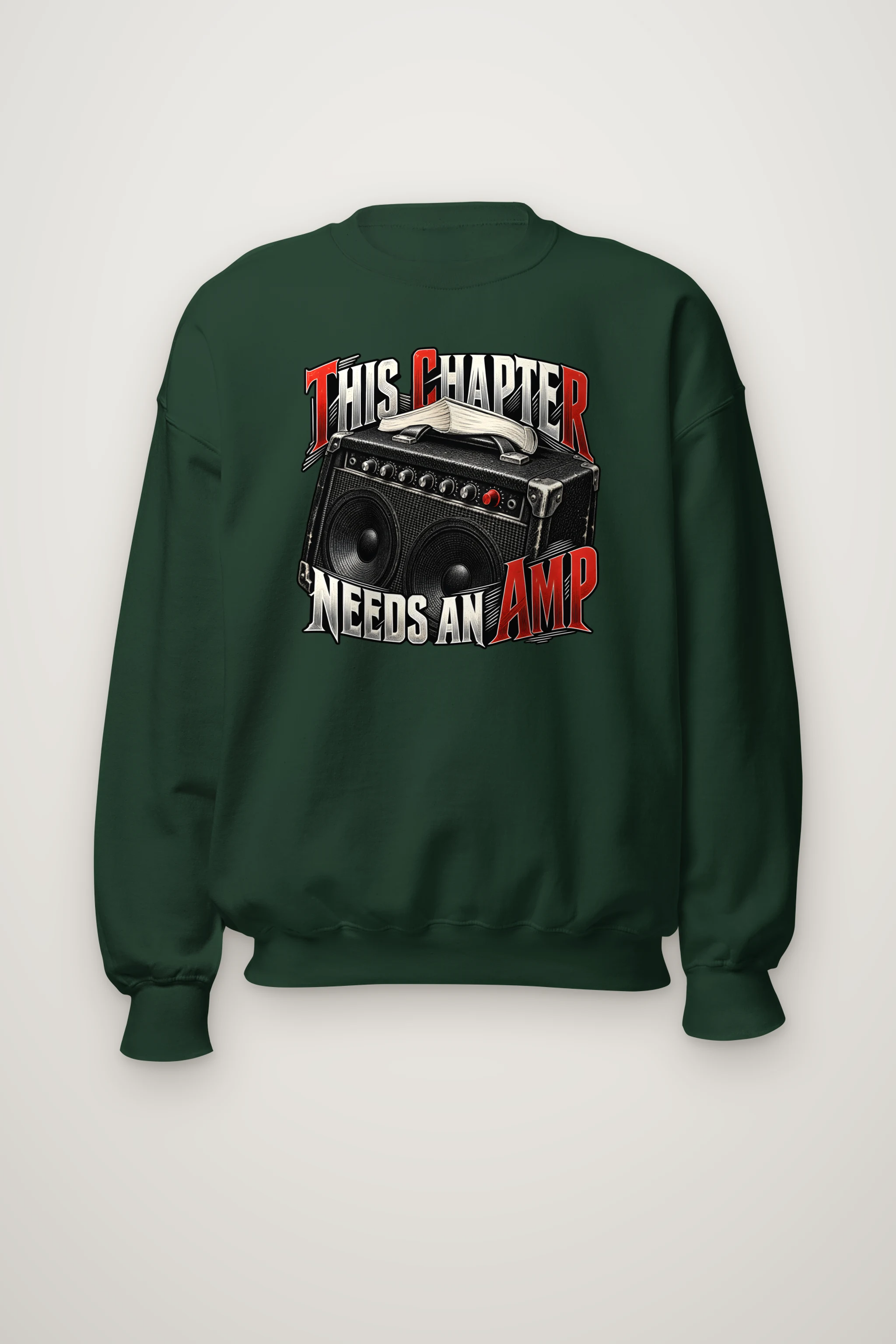 "This Chapter Needs an Amp" Heavy Blend Unisex Crewneck Sweatshirt