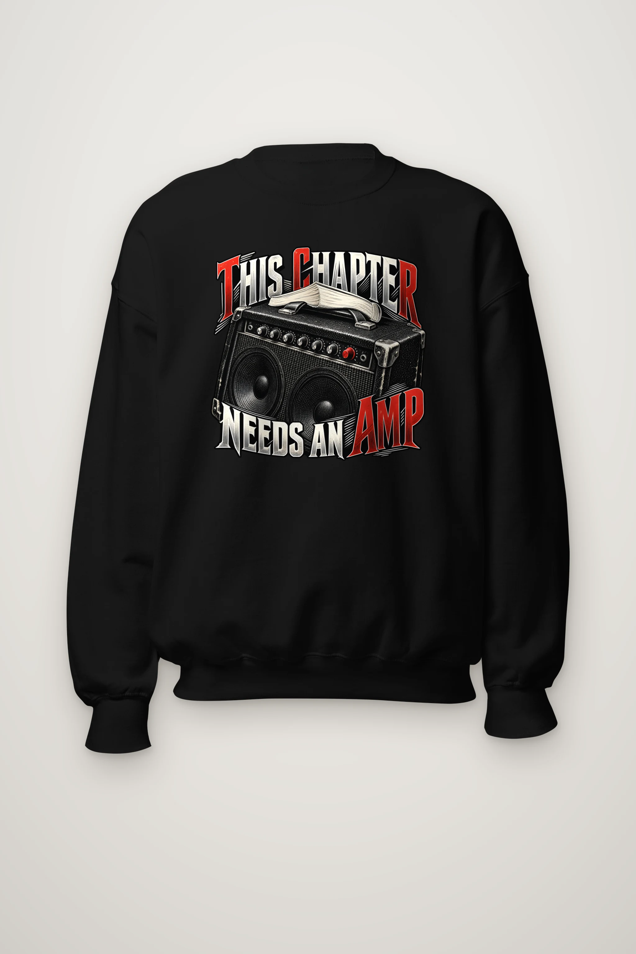 "This Chapter Needs an Amp" Heavy Blend Unisex Crewneck Sweatshirt