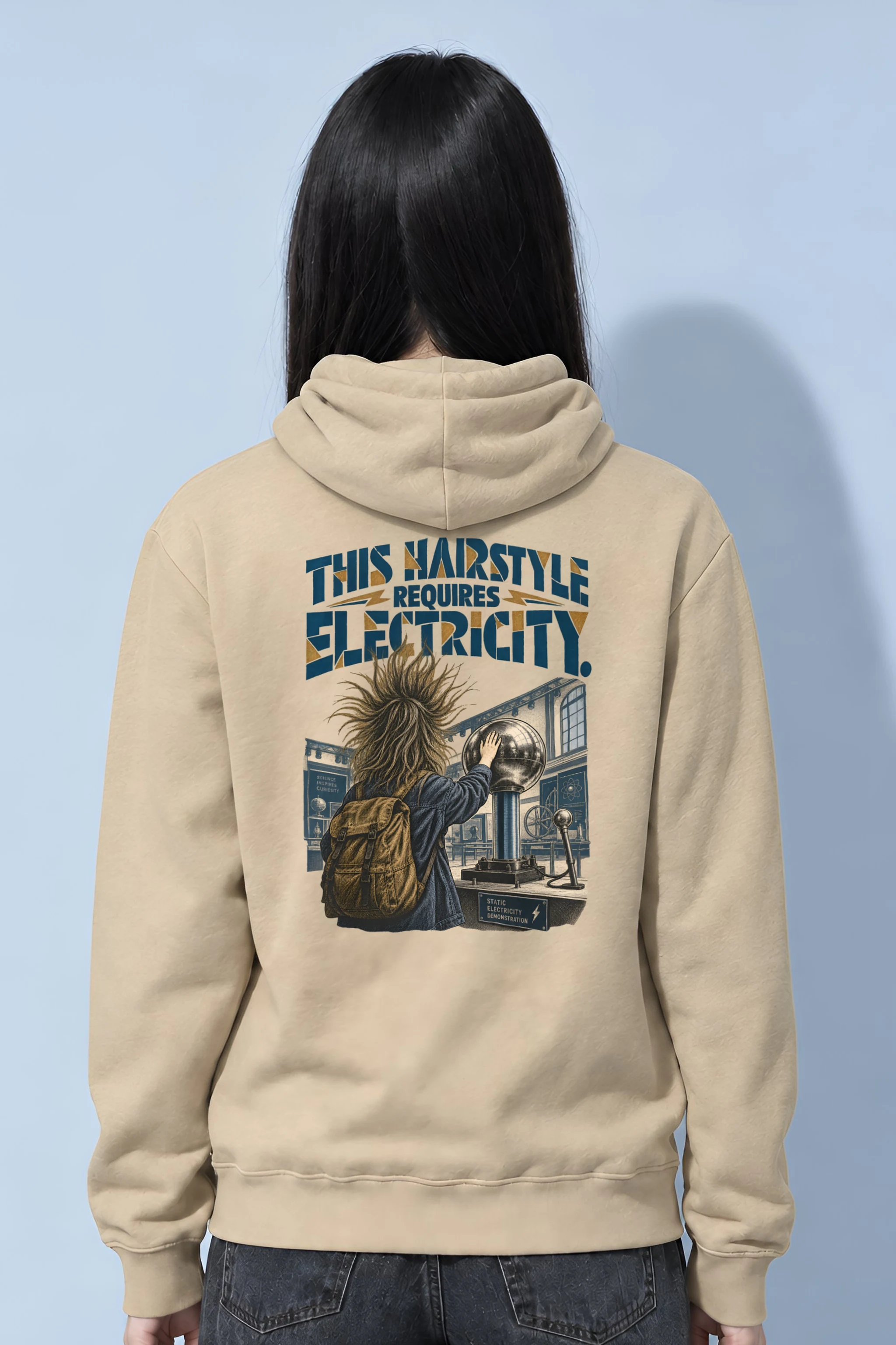 "This Hairstyle Requires Electricity" Heavy Blend Unisex Pullover Hoodie
