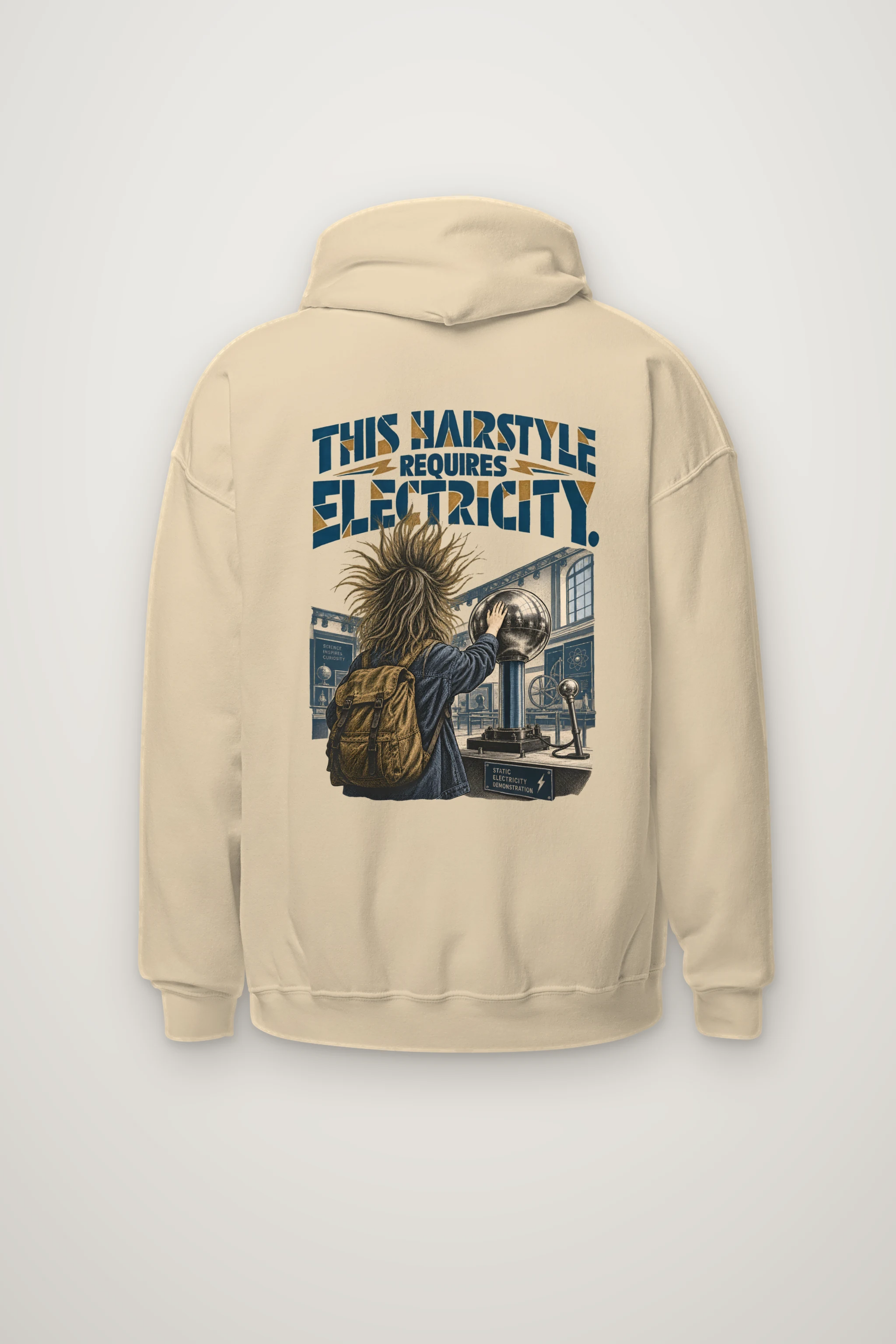 "This Hairstyle Requires Electricity" Heavy Blend Unisex Pullover Hoodie