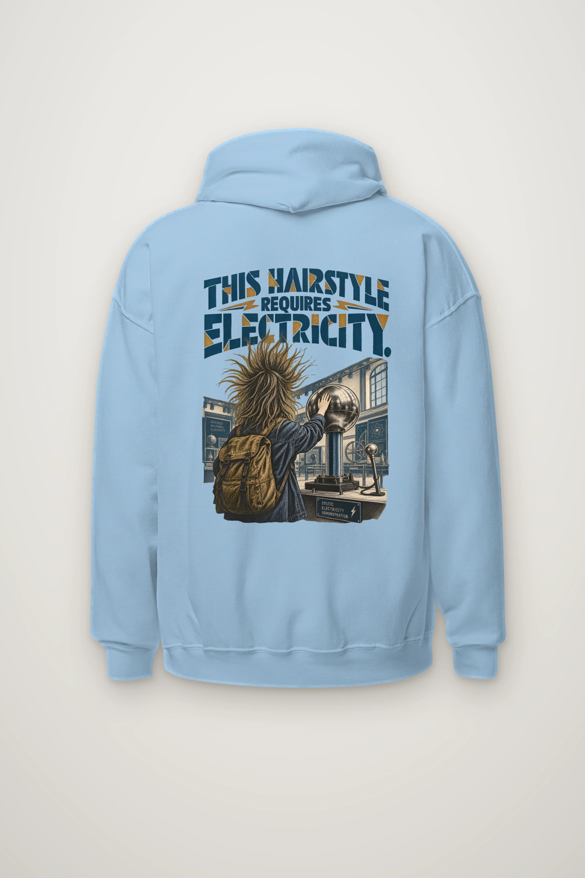 "This Hairstyle Requires Electricity" Heavy Blend Unisex Pullover Hoodie