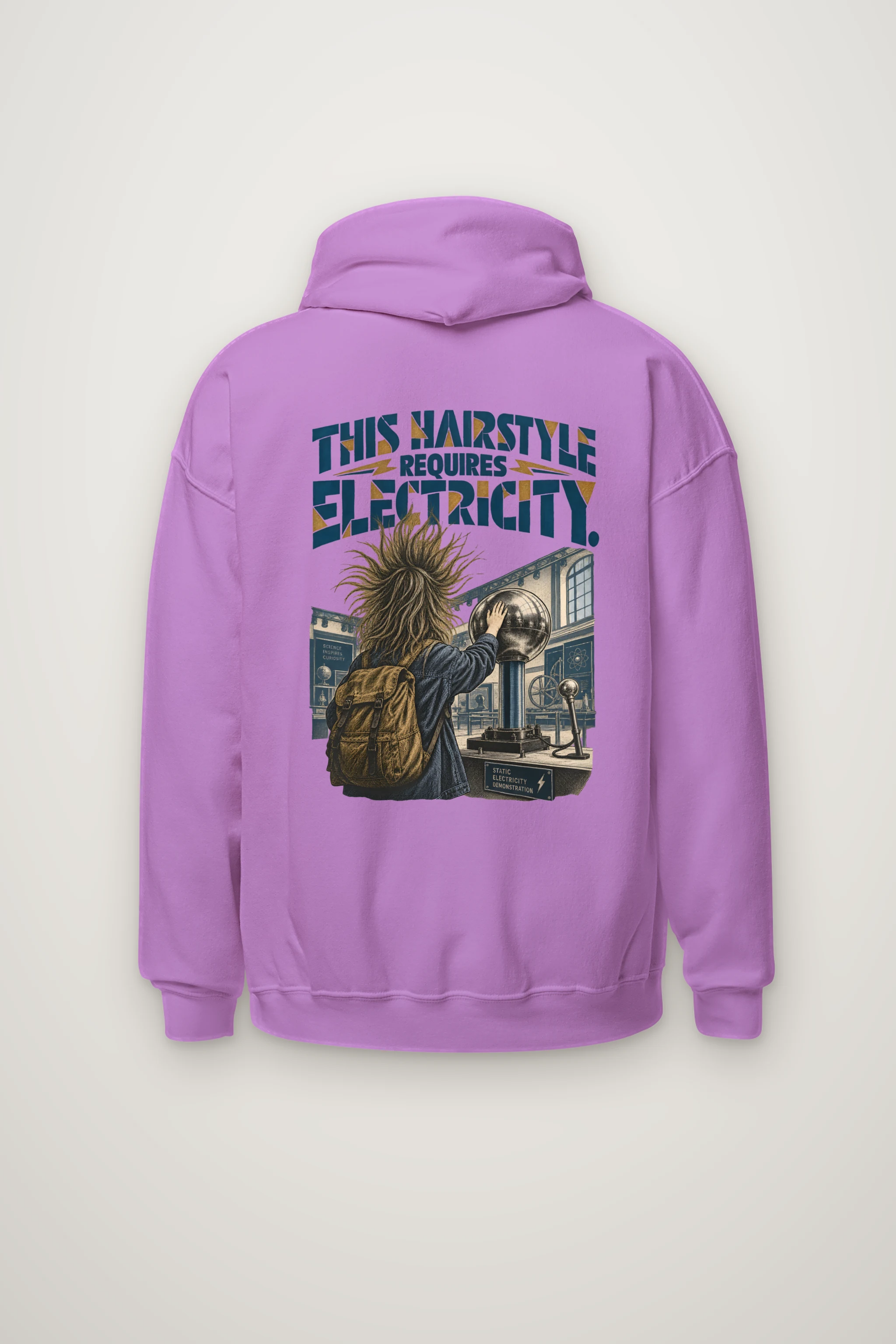 "This Hairstyle Requires Electricity" Heavy Blend Unisex Pullover Hoodie