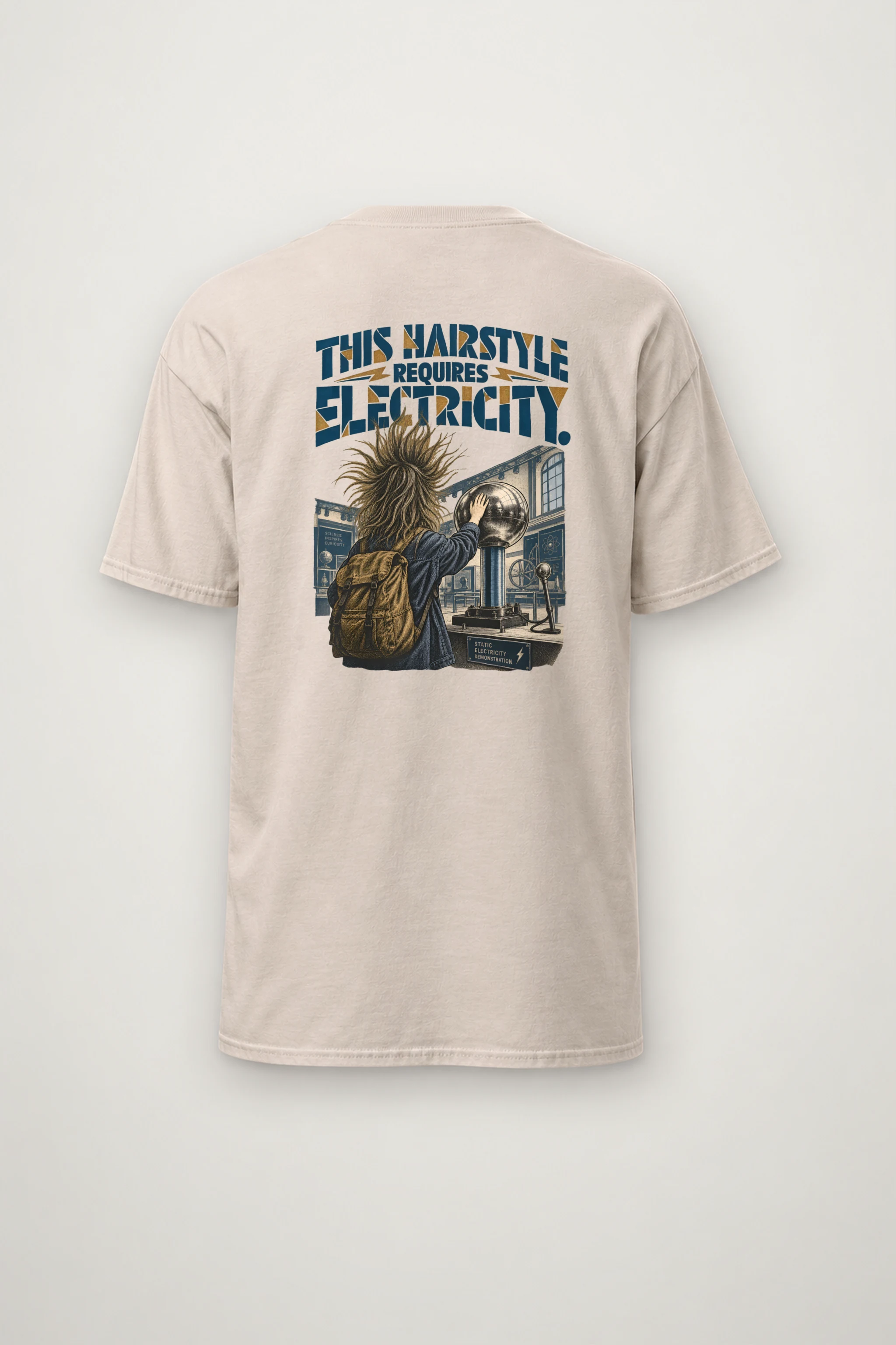 "This Hairstyle Requires Electricity" Heavyweight Unisex Crewneck T-shirt