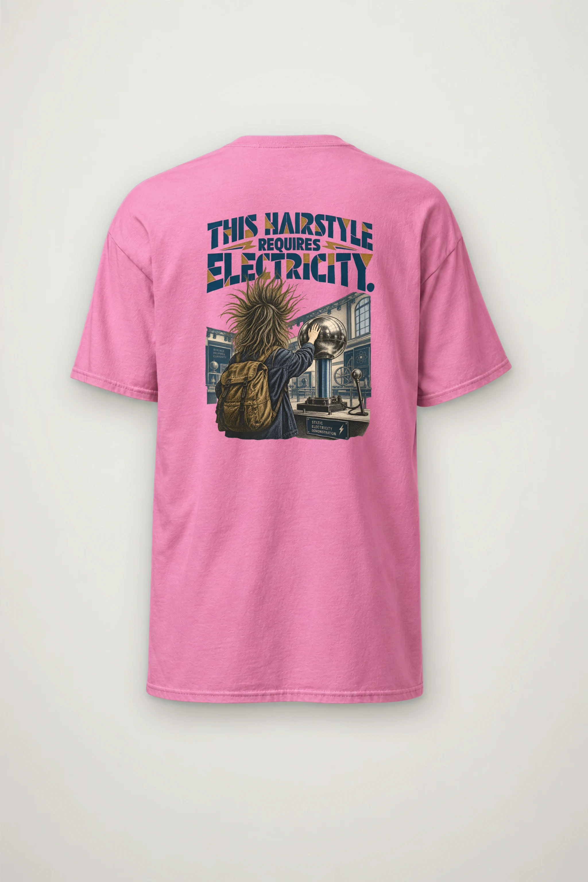 "This Hairstyle Requires Electricity" Heavyweight Unisex Crewneck T-shirt