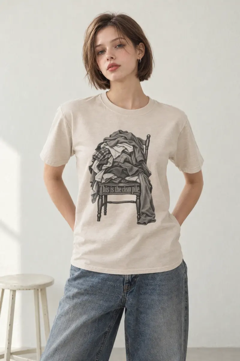 "This is the Clean Pile" Heavyweight Unisex Crewneck T-shirt