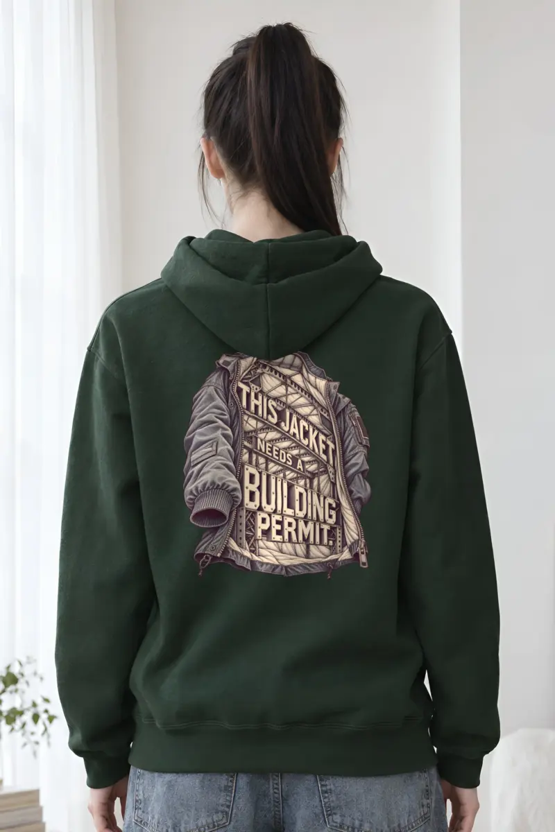 “This Jacket Needs a Building Permit” Heavy Blend Unisex Pullover Hoodie