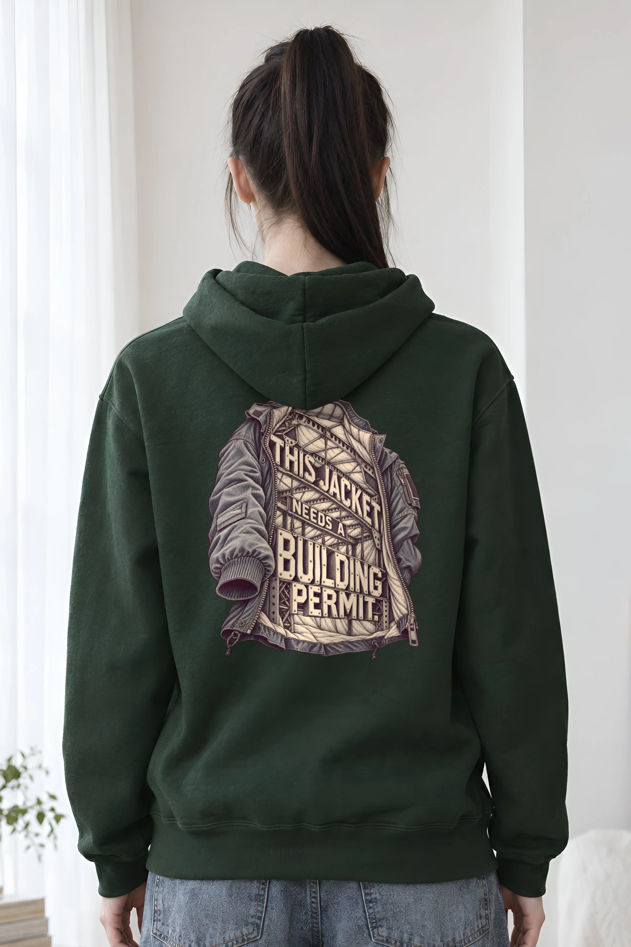 "This Jacket Needs a Building Permit" Heavy Blend Unisex Pullover Hoodie
