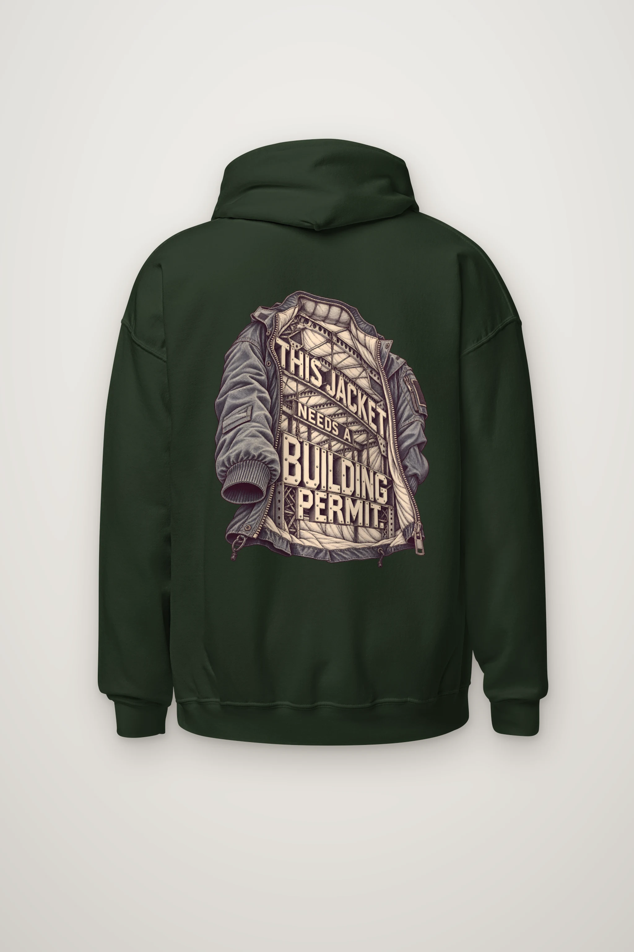 "This Jacket Needs a Building Permit" Heavy Blend Unisex Pullover Hoodie
