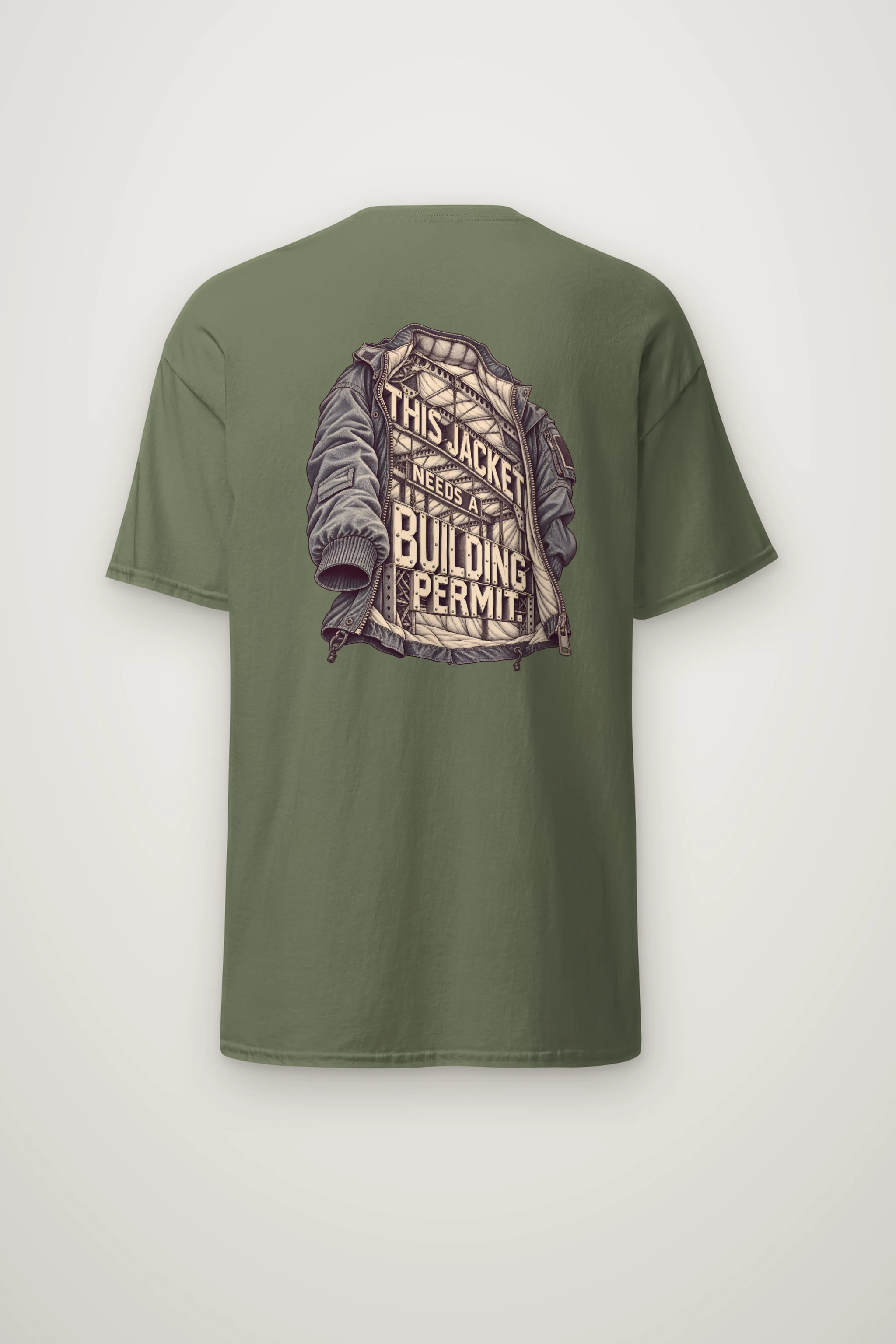 "This Jacket Needs a Building Permit" Heavyweight Unisex Crewneck T-shirt