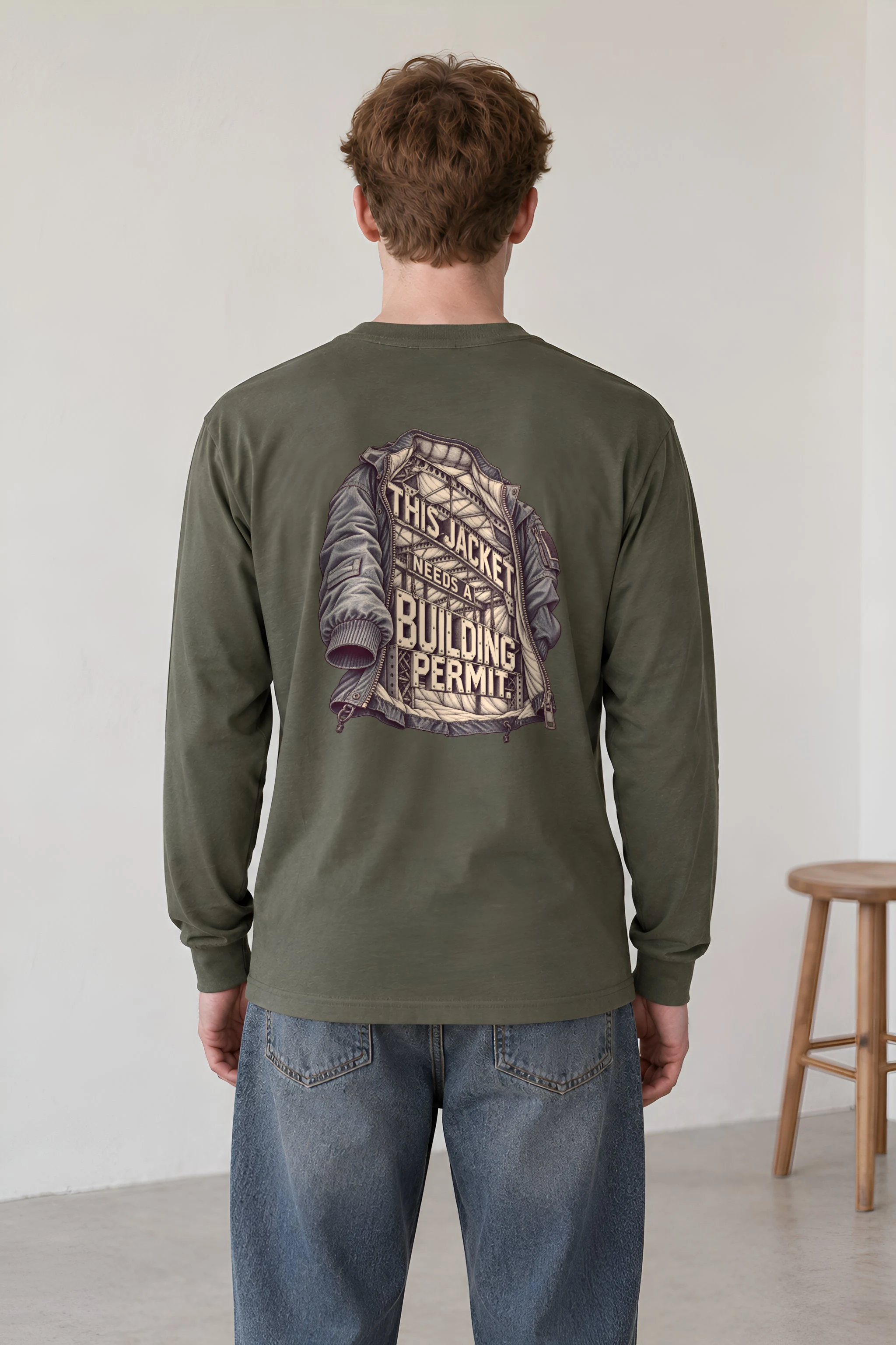 "This Jacket Needs a Building Permit" Unisex Longsleeve T-shirt