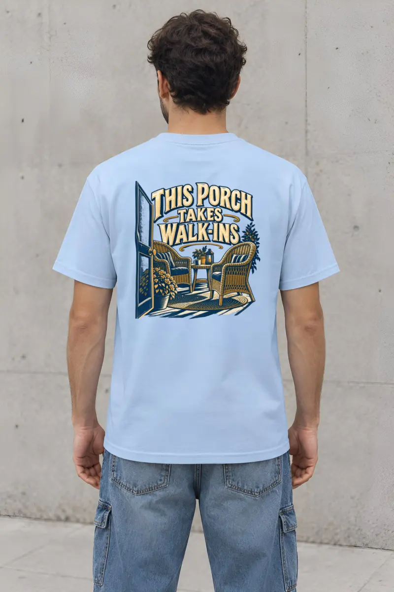 “This Porch Takes Walk-Ins” Heavyweight Unisex Crewneck T-shirt