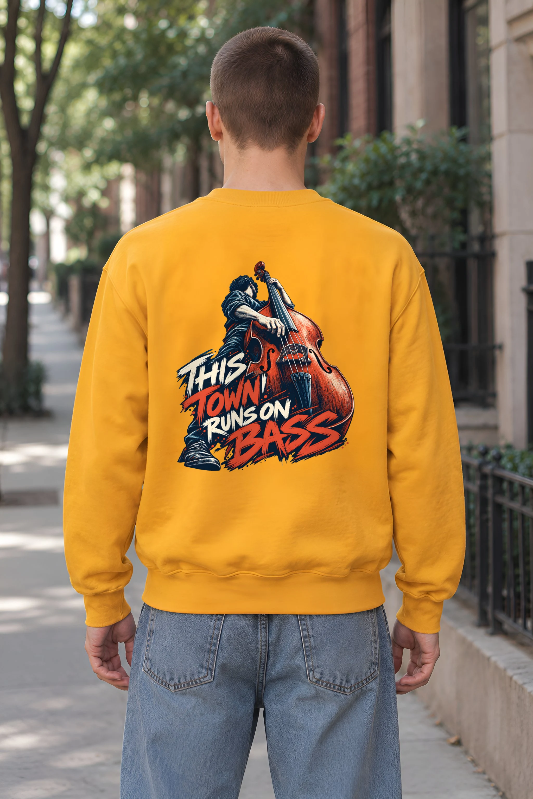 "This Town Runs on Bass" Heavy Blend Unisex Crewneck Sweatshirt