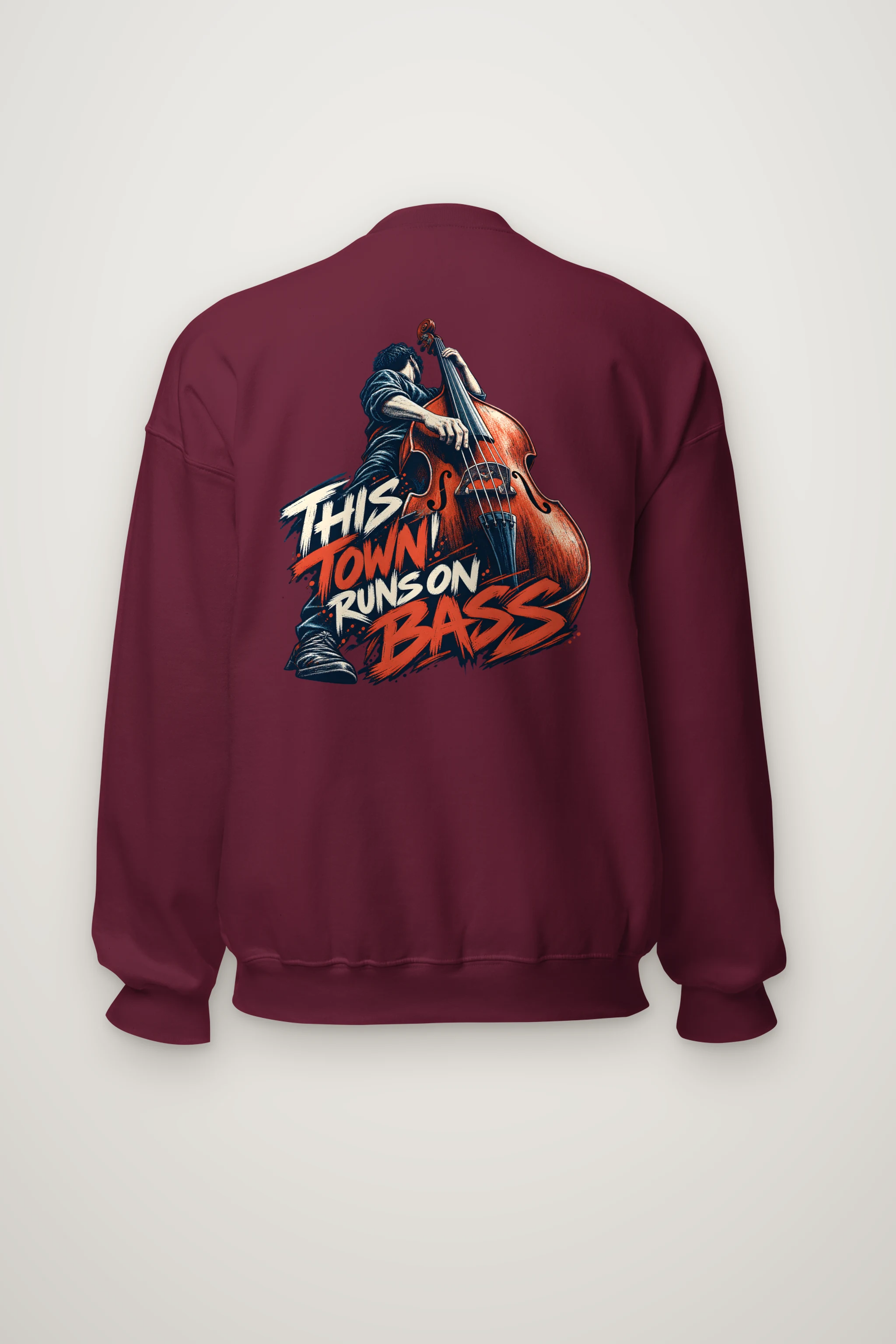 "This Town Runs on Bass" Heavy Blend Unisex Crewneck Sweatshirt