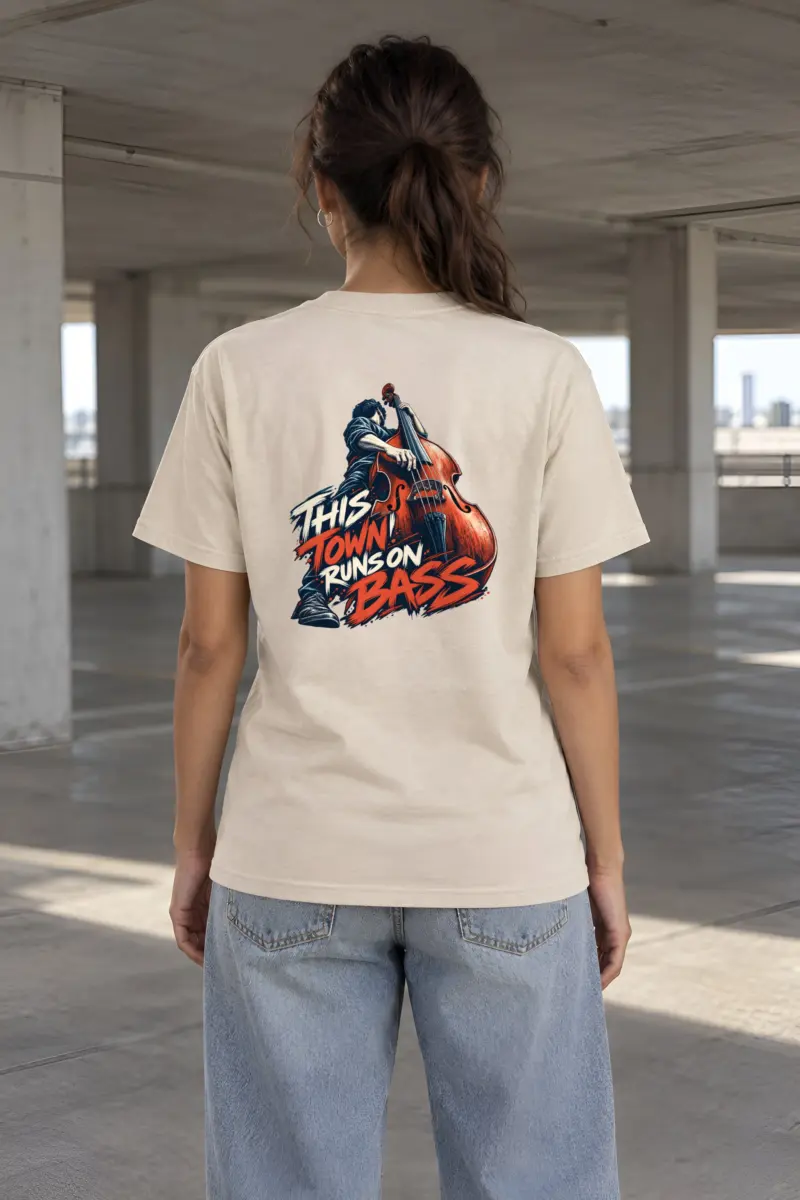 “This Town Runs on Bass” Heavyweight Unisex Crewneck T-shirt
