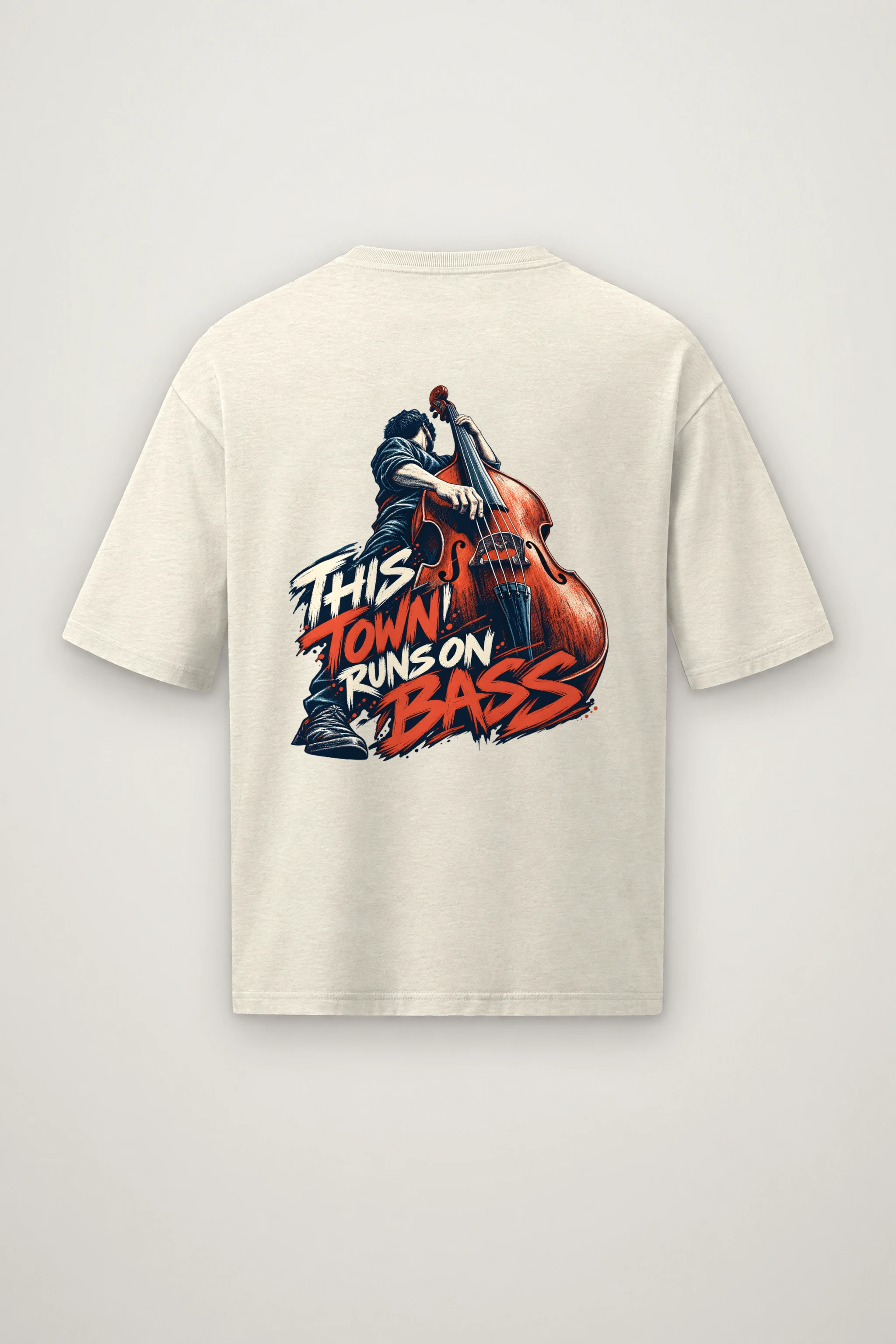 "This Town Runs on Bass" Men's Oversized Heavyweight Crewneck T-Shirt