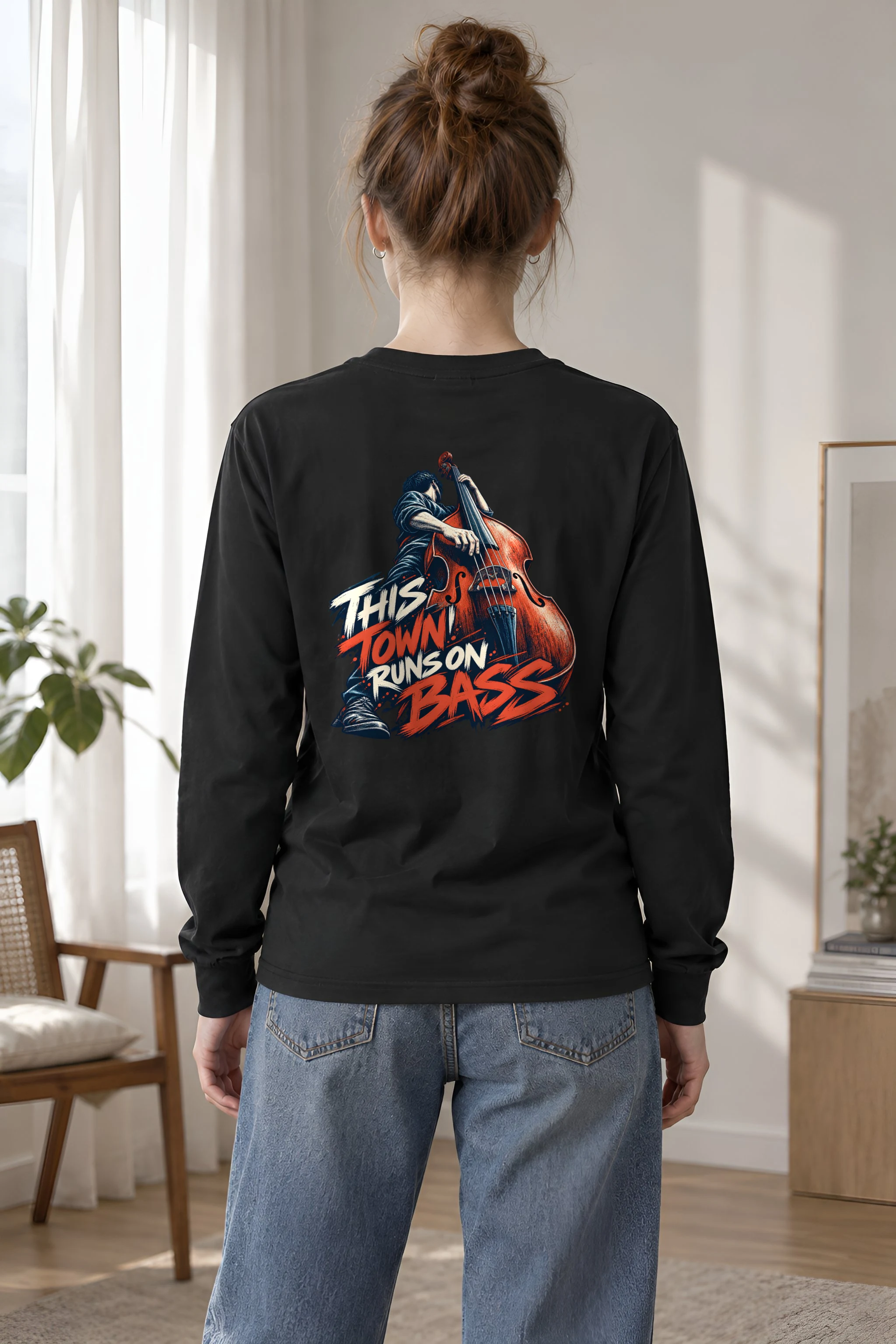 "This Town Runs on Bass" Unisex Longsleeve T-shirt