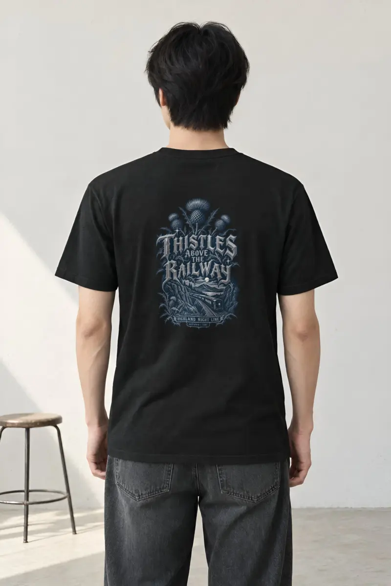 "Thistles Above the Railway" Heavyweight Unisex Crewneck T-shirt