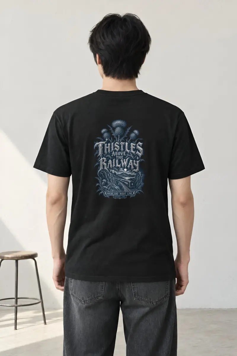 "Thistles Above the Railway" Heavyweight Unisex Crewneck T-shirt