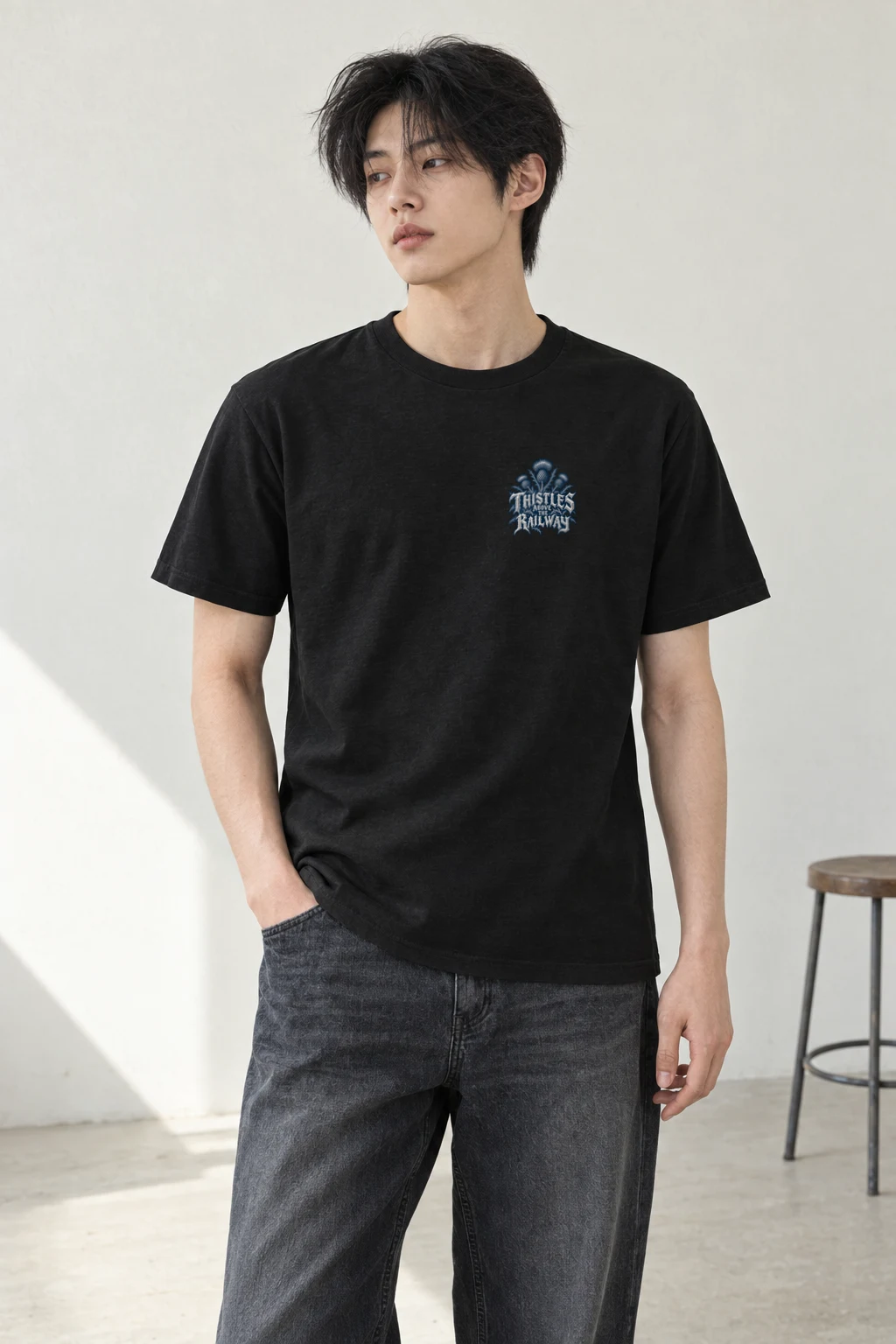 "Thistles Above the Railway" Heavyweight Unisex Crewneck T-shirt