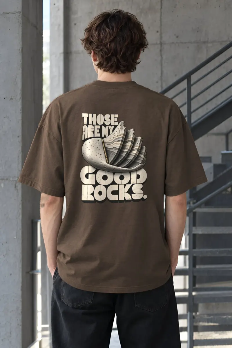 "Those Are My Good Rocks" Men's Oversized Heavyweight Crewneck T-Shirt
