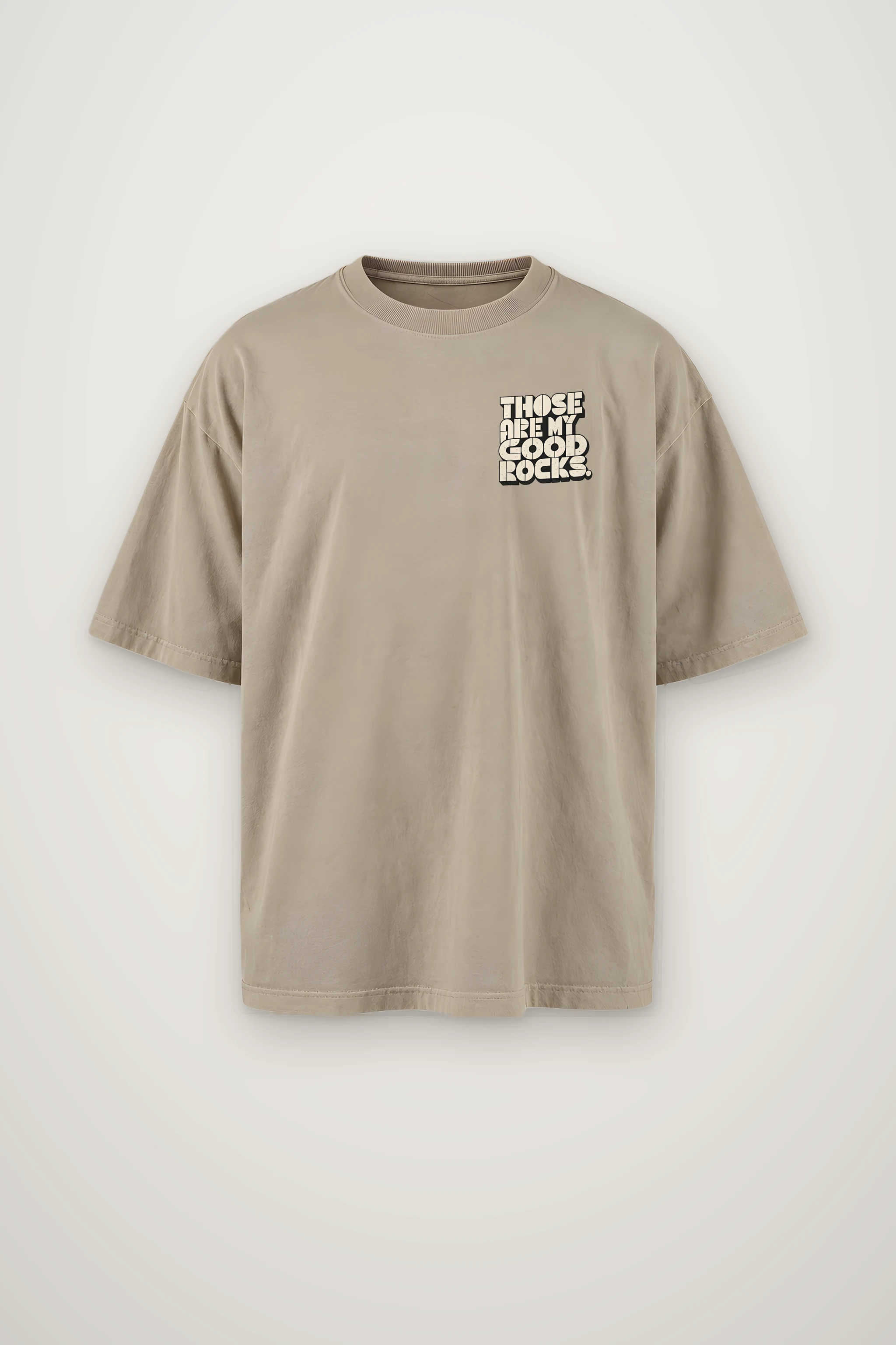 "Those Are My Good Rocks" Men's Oversized Heavyweight Crewneck T-Shirt